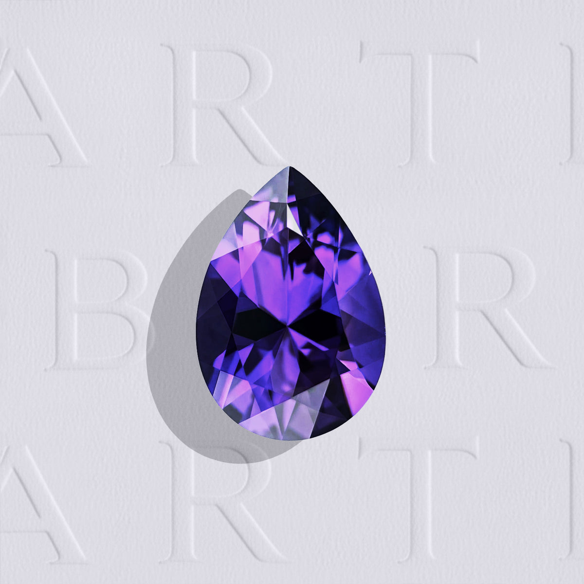 Améthyste naturelle poire facettée de 3.88 carats, originaire de Zambie, de couleur violet-rosé intense, sans inclusion visible à l’œil nu. Aucun traitement.