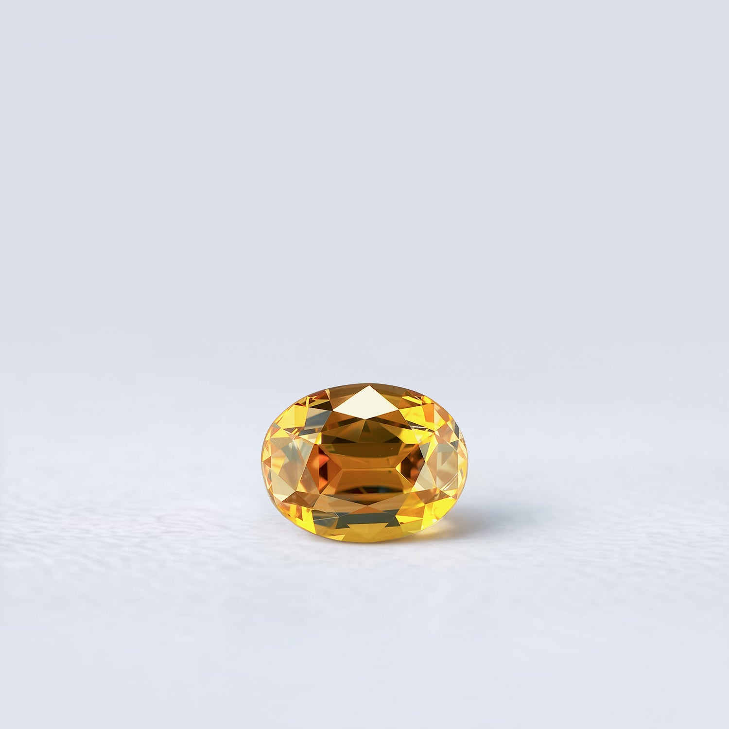 Grenat jaune ovale facetté 1,53ct, couleur jaune-brun soutenu, Mali
