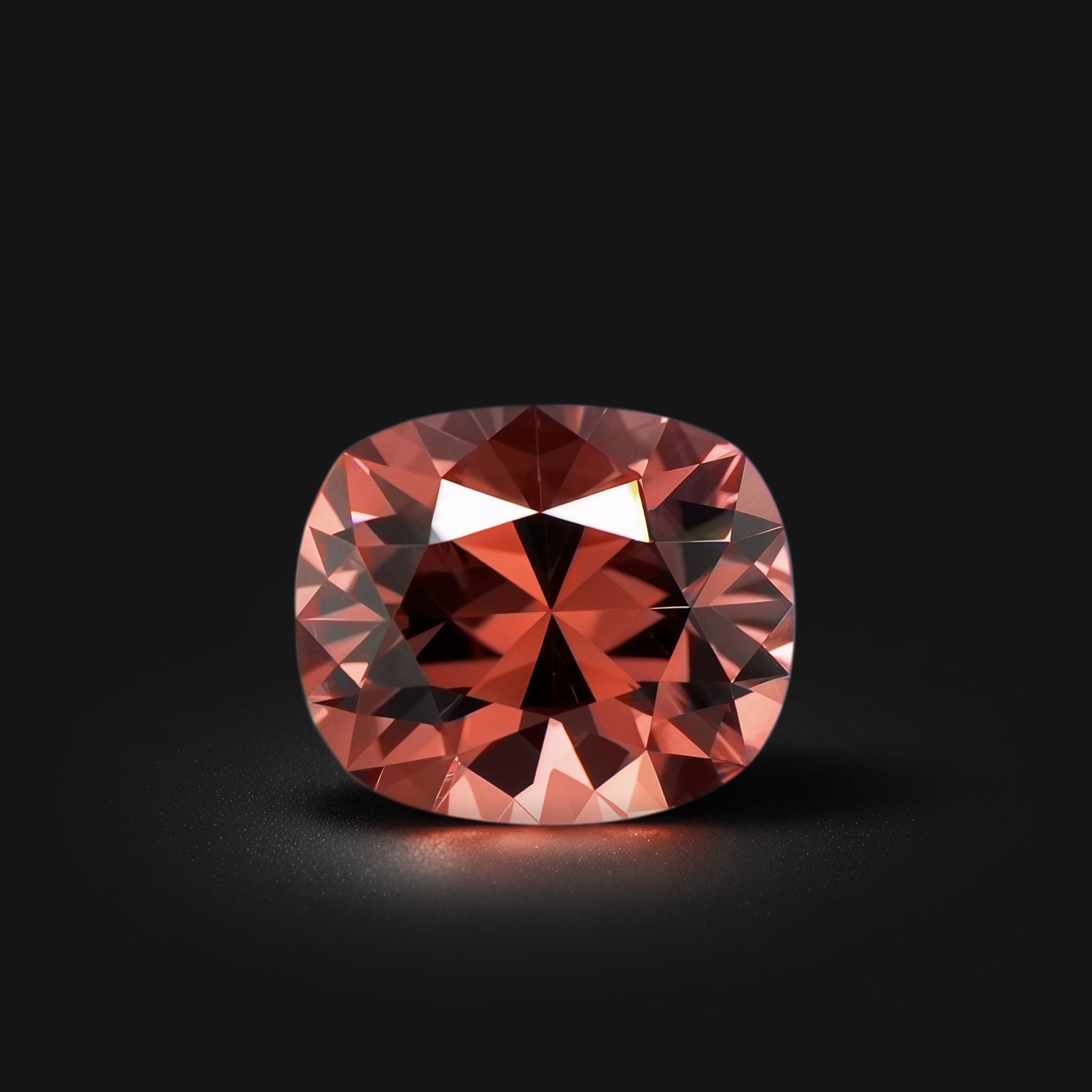 Grenat Malaya coussin rectangle facetté 2,48 carats, orange-brun soutenu, Tanzanie