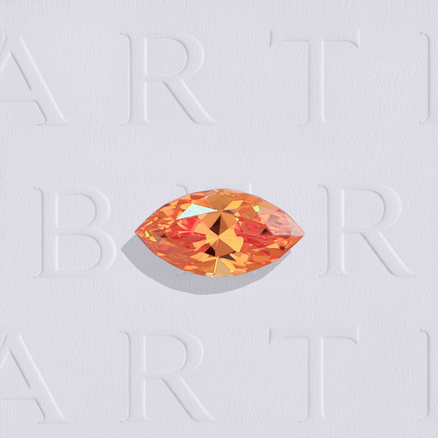 Grenat spessartite naturel navette facetté de 0.91 carat, originaire du Nigéria, de couleur orange prononcé et sans inclusion visible à l'œil nu. Non traité.