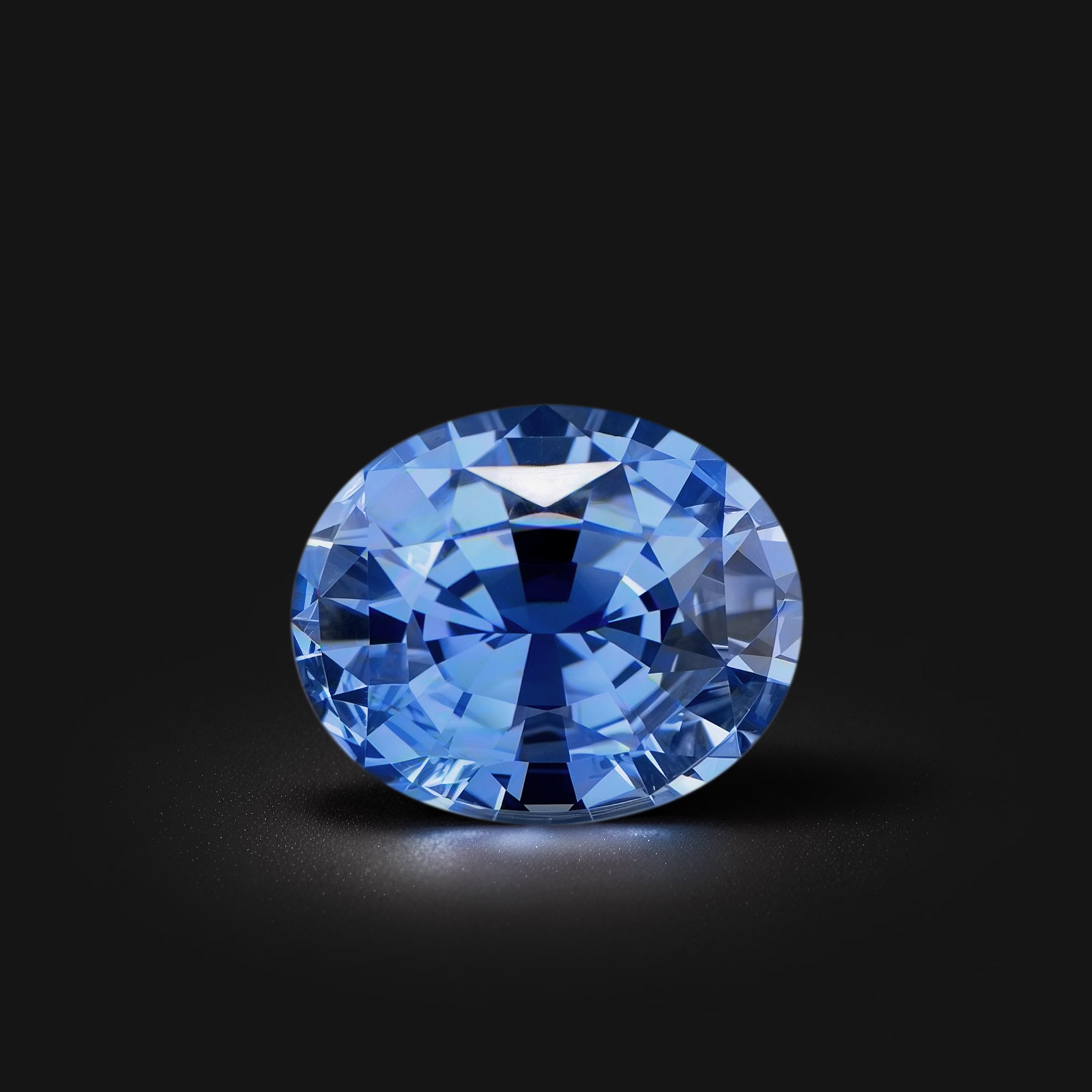 Saphir bleu ovale facetté 2,57ct, bleu prononcé, pureté sans inclusion, Sri Lanka