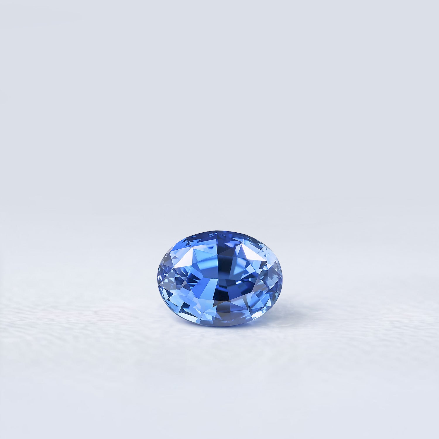 Saphir bleu naturel ovale 1.29 carat, facetté, couleur bleu soutenu, origine Sri-Lanka