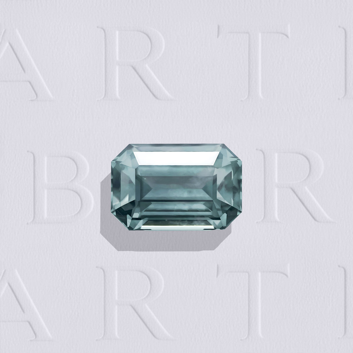 Saphir teal naturel rectangle à pans coupés facetté de 1.38 carat, originaire du Montana aux États-Unis, de couleur bleu-vert prononcé et légèrement inclus. Aucun traitement.