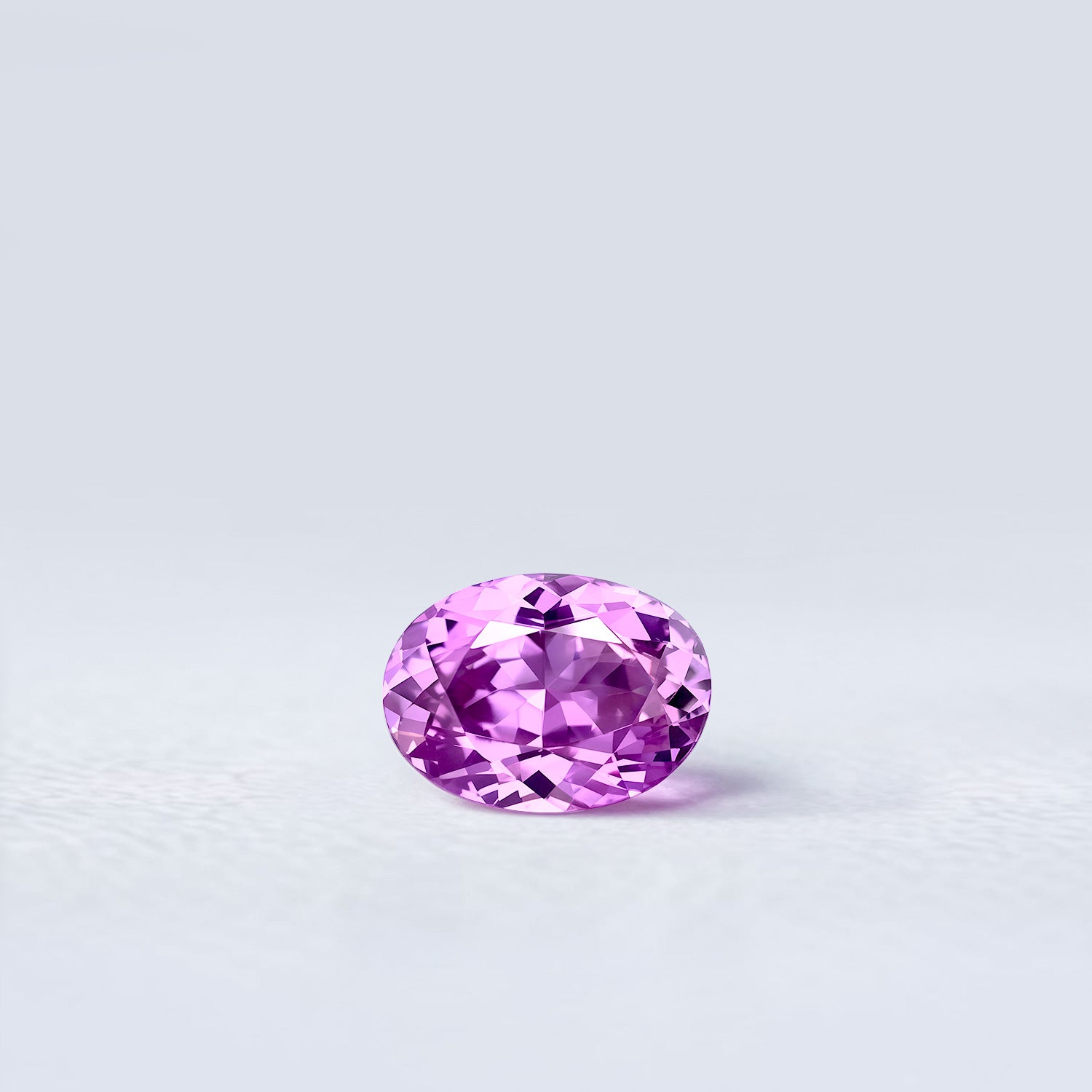 Saphir violet rosé ovale facetté 1,21ct, pureté très légèrement incluse, provenance Sri-Lanka