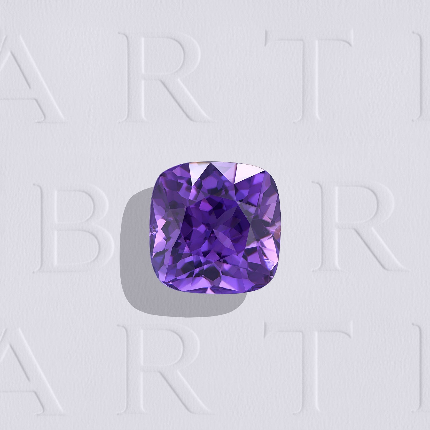 Saphir violet coussin carré 0.96 carat, aucun traitement, facetté, couleur violet rosé profond, Sri Lanka