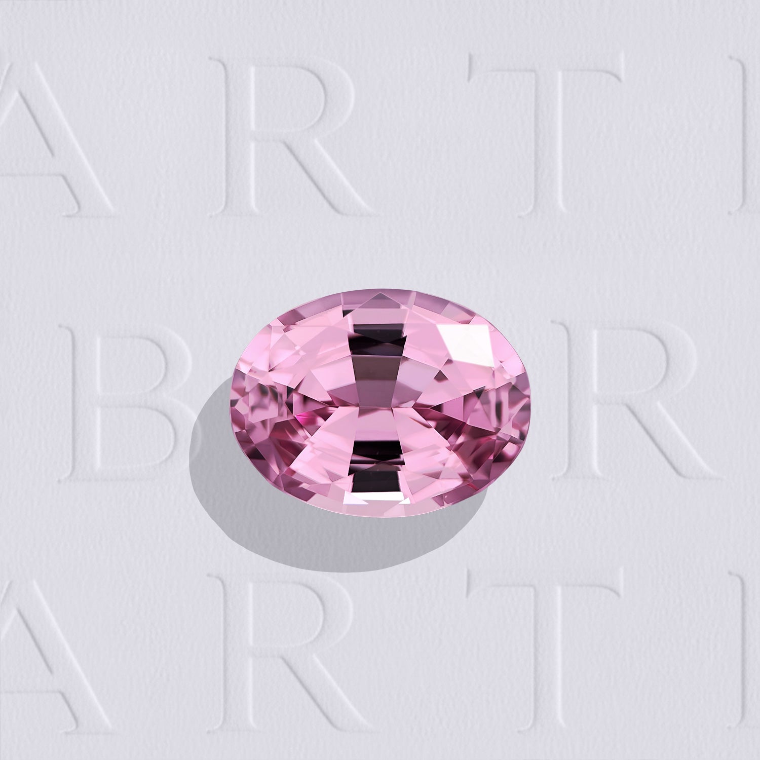 Spinelle rose naturel ovale facetté de 2.25 carats, originaire de Mahenge en Tanzanie, de couleur rose prononcé, très légèrement inclus et non traité.