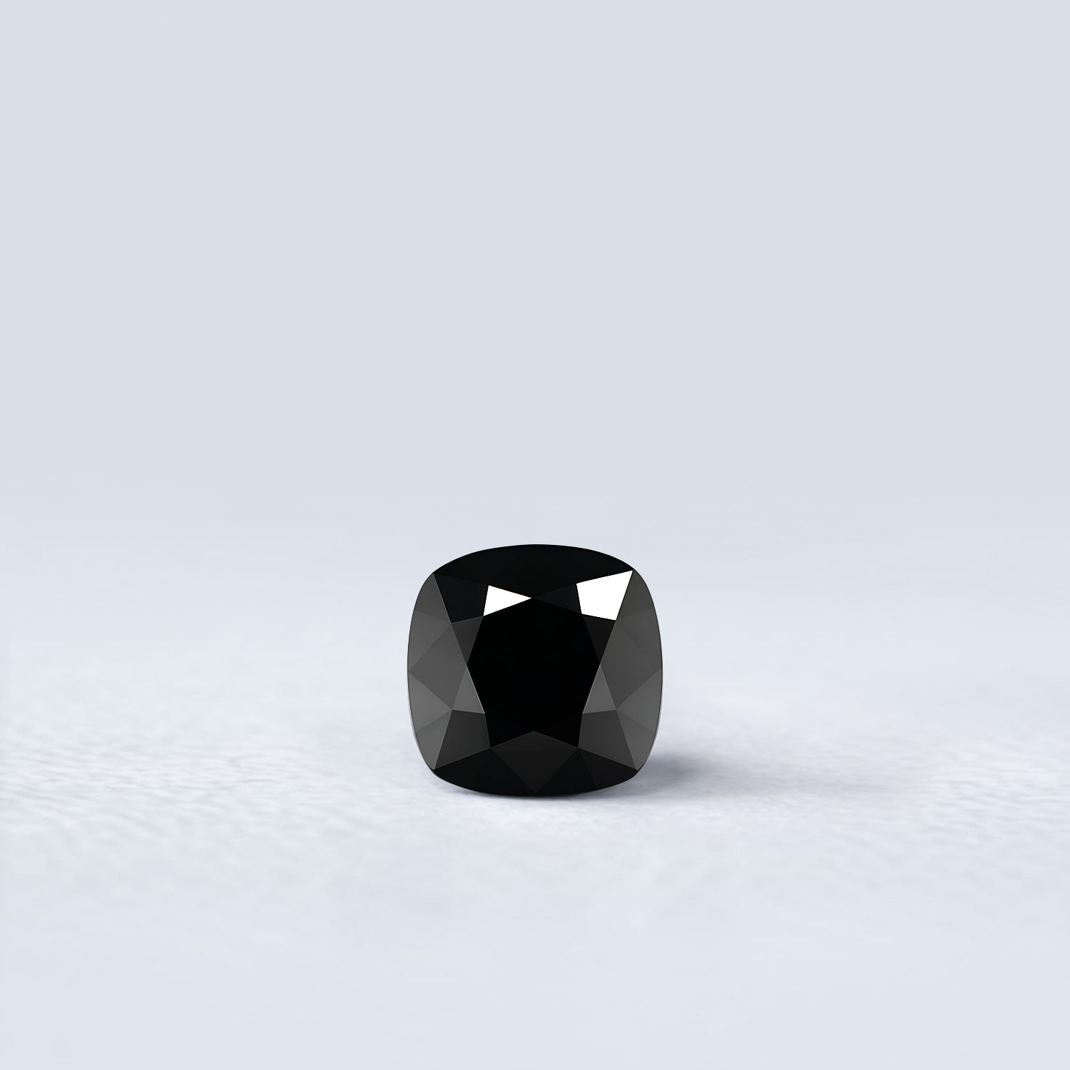 Spinelle noir coussin carré facetté 1,56ct, noir opaque, Thaïlande