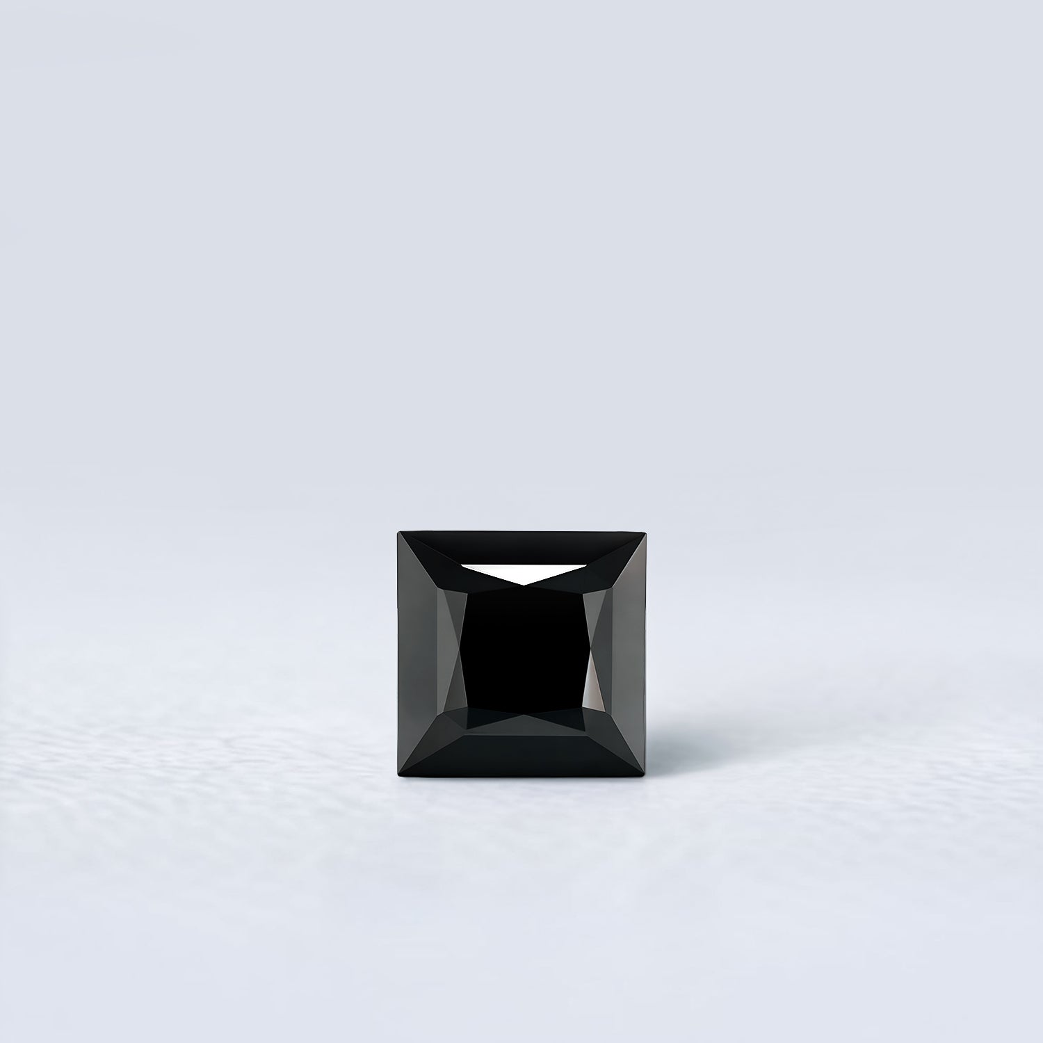 Spinelle noir carré facetté 1,24ct, couleur noire opaque, Thaïlande