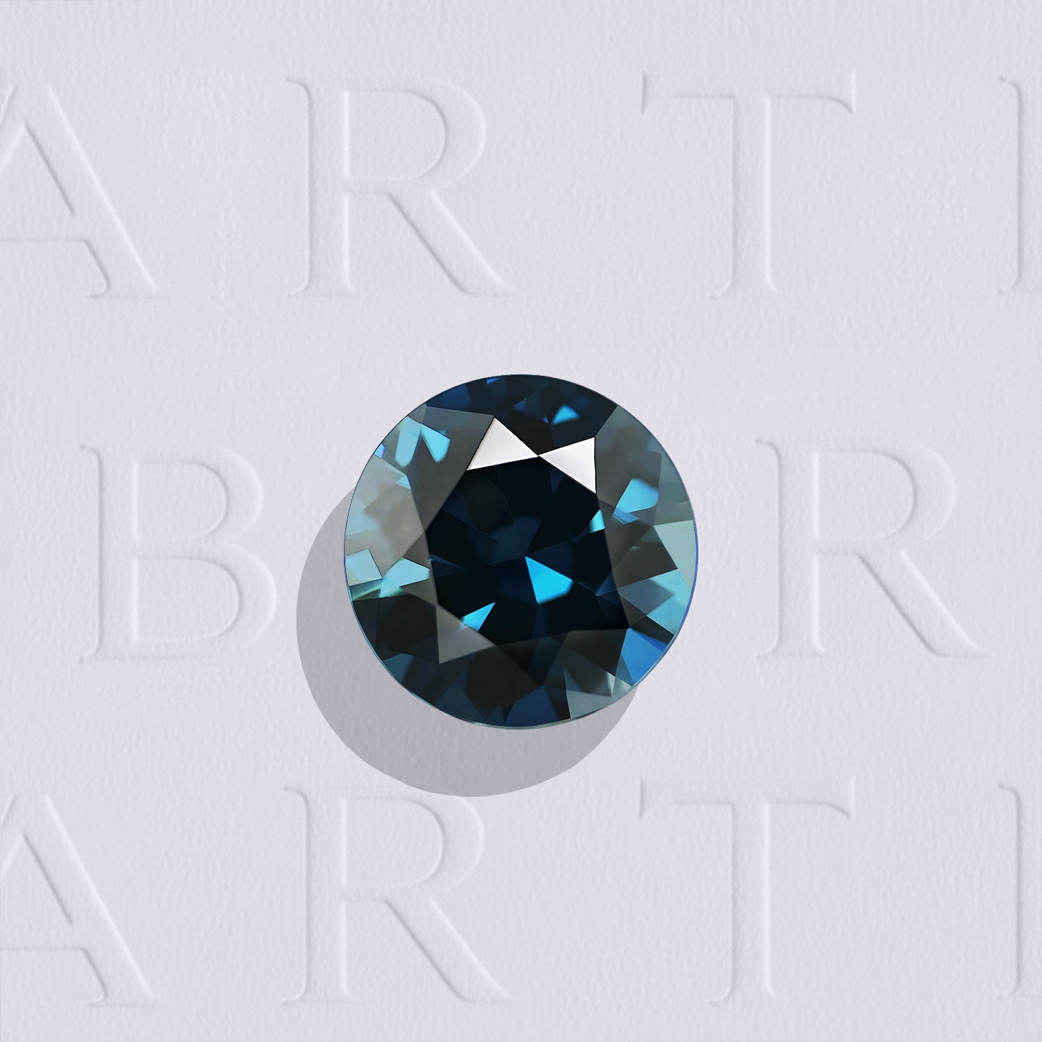Topaze bleue naturelle ronde facettée de 2.44 carats, originaire du Brésil, de couleur cyan bleuté profond appelé London Blue, sans inclusion visible à l'œil nu.