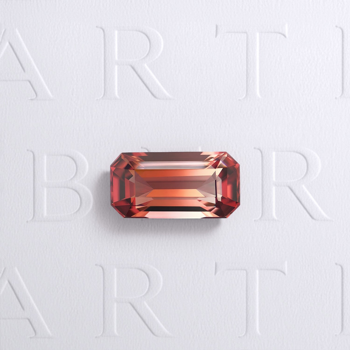 Tourmaline bicolore naturelle rectangle à pans coupés facettée de 1.50 carat, originaire du Congo, aux couleurs bicolores prononcées et très légèrement incluse.
