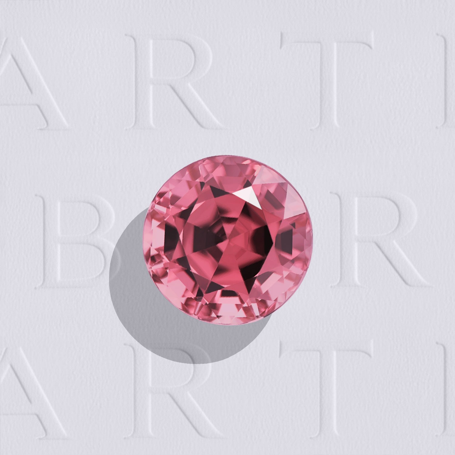 Tourmaline rose naturelle ronde facettée de 3.07 carats, de couleur rose prononcé, provenant de la République démocratique du Congo et sans inclusion visible à l'œil nu.