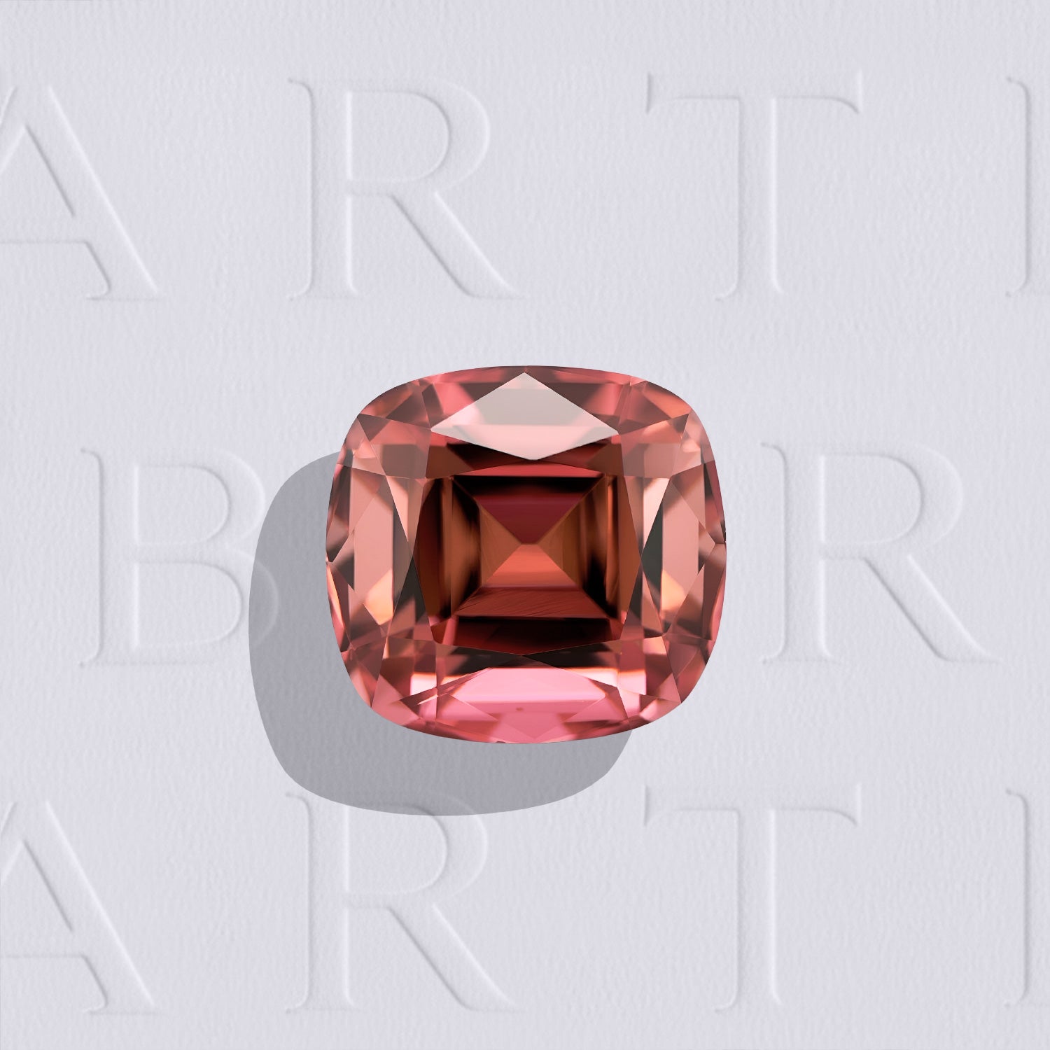 Tourmaline bicolore naturelle coussin carré facettée de 3.37 carats, de couleurs soutenues, originaire du Congo et sans inclusion visible à l'œil nu. Aucun traitement.