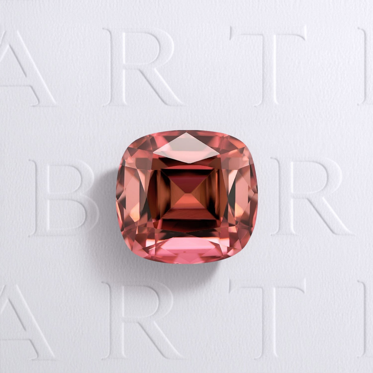 Tourmaline bicolore naturelle coussin carré facettée de 3.37 carats, de couleurs soutenues, originaire du Congo et sans inclusion visible à l'œil nu. Aucun traitement.
