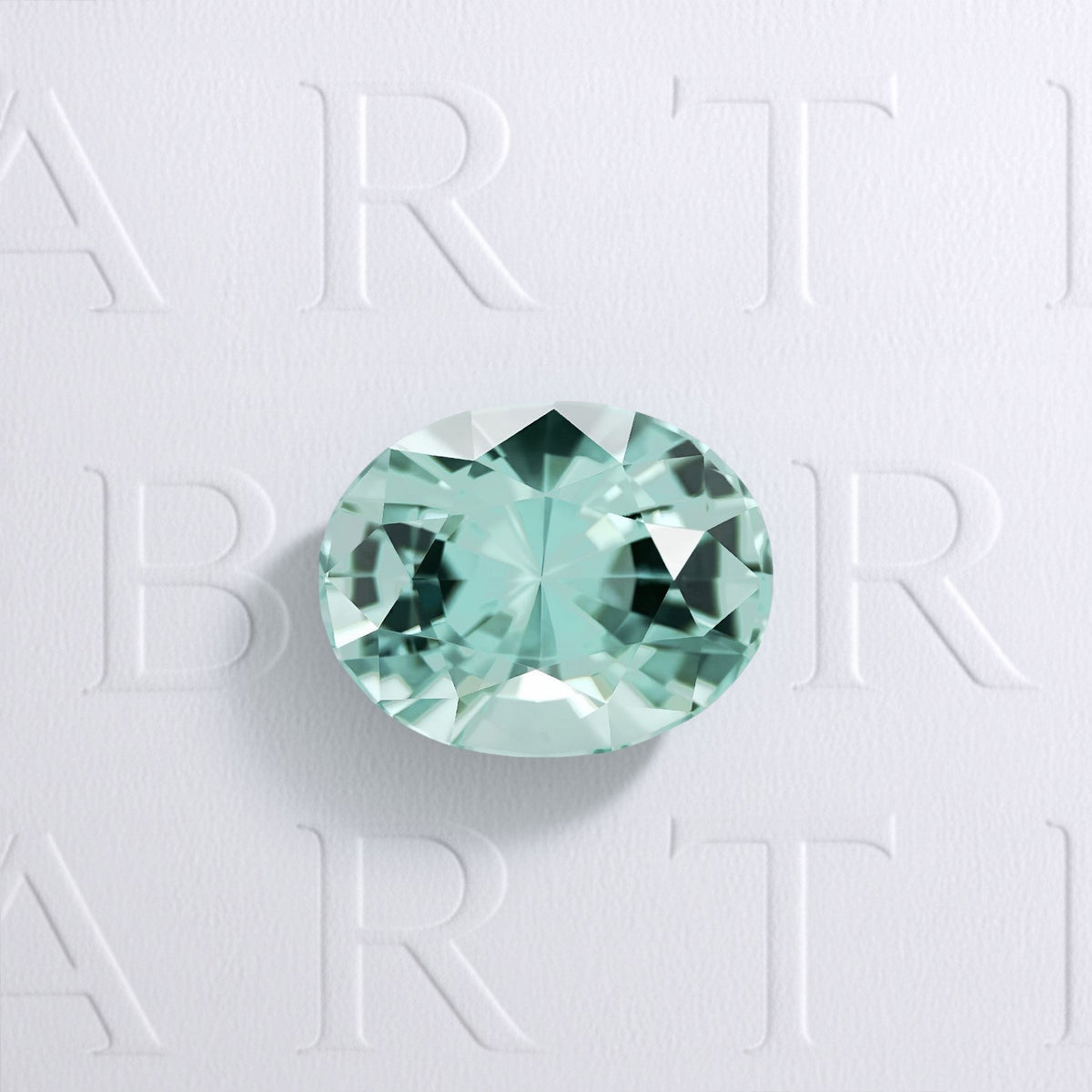 Tourmaline verte naturelle ovale facettée de 4.81 carats, originaire de RD Congo, de couleur cyan-vert prononcé, sans inclusion visible à l'œil nu. Aucun traitement.
