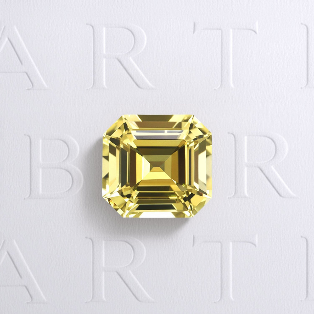 Tourmaline jaune 2,22 carats, rectangle à pans coupés, facettée, couleur jaune prononcé, provenance République Démocratique du Congo