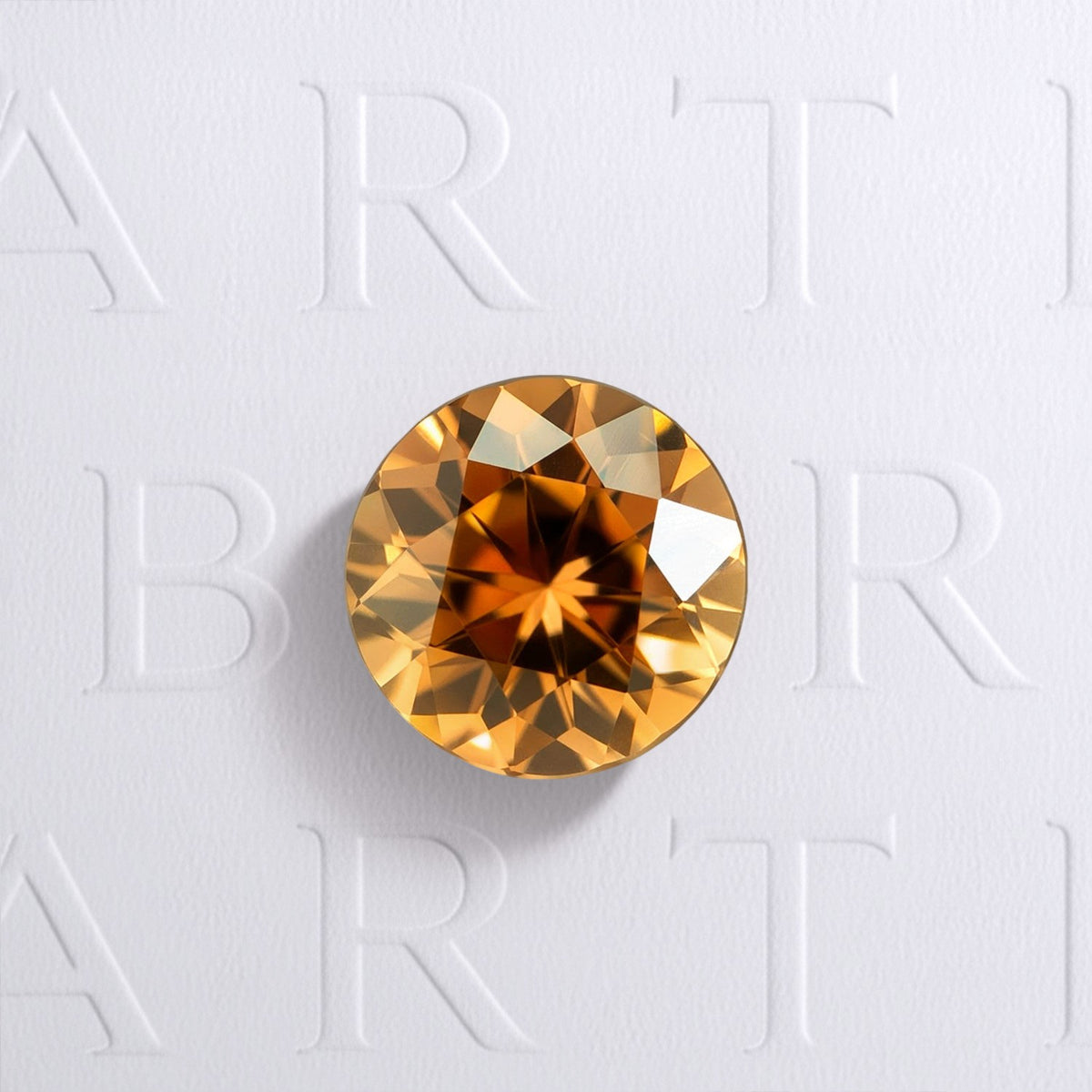 Tourmaline orange-jaune naturelle 3,16 carats, taille ronde facettée, non traitée, couleur intense, origine Madagascar