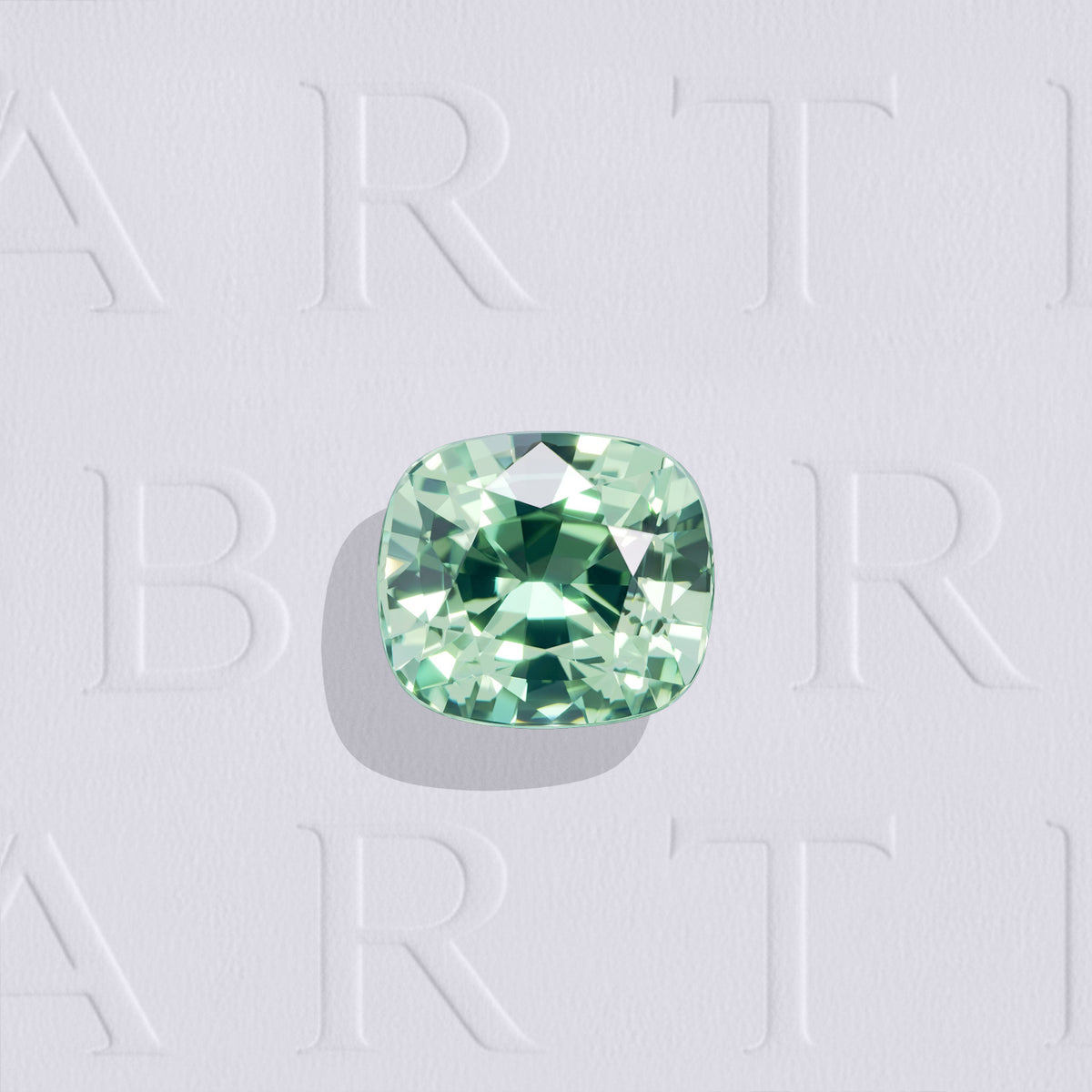 Zircon vert naturel coussin rectangle facetté de 1.48 carat, originaire du Sri Lanka, de couleur vert-bleuté prononcé, très légèrement inclus et chauffé.