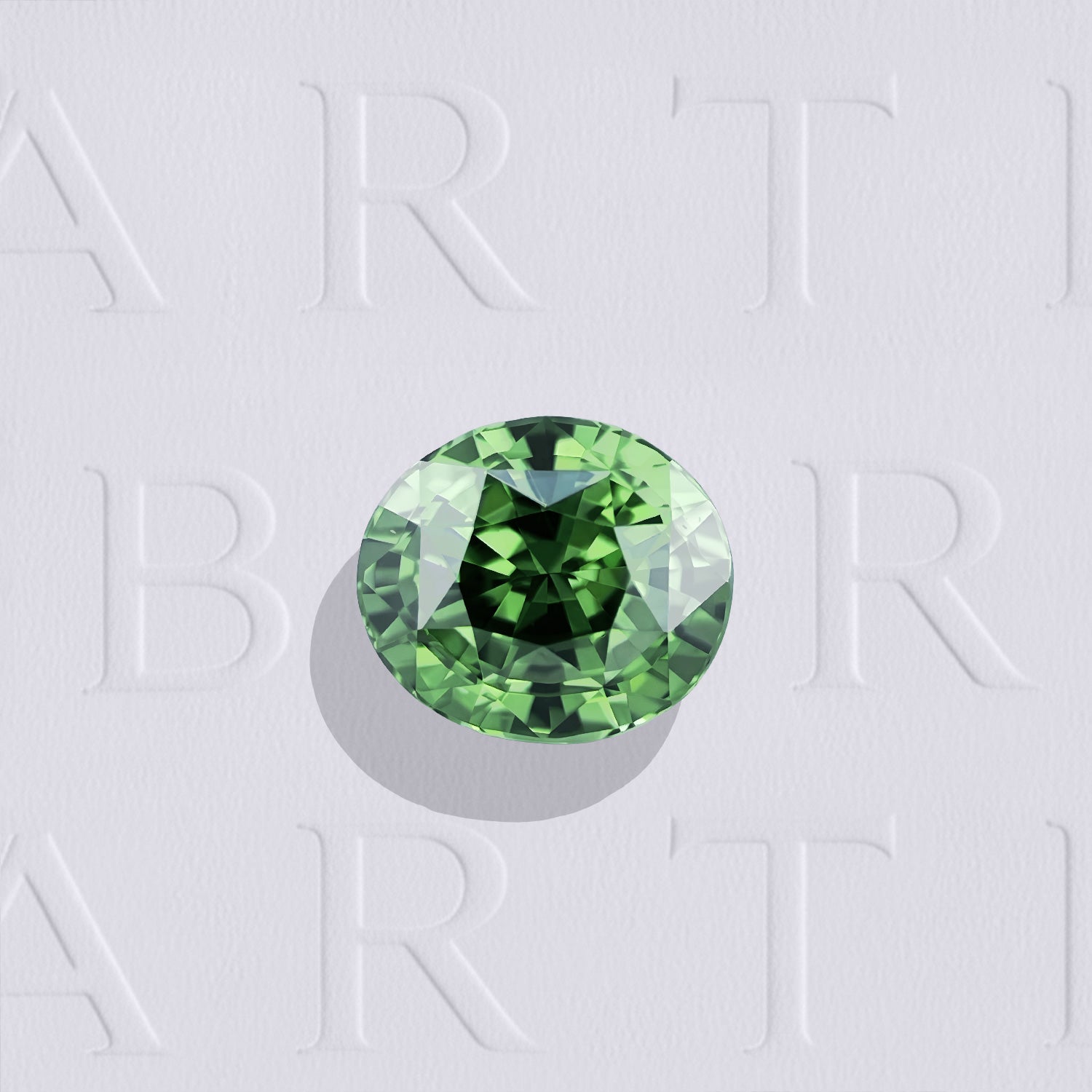 Zircon vert naturel ovale facetté de 1.76 carat, originaire du Sri Lanka, de couleur vert soutenu, très légèrement inclus et non traité.