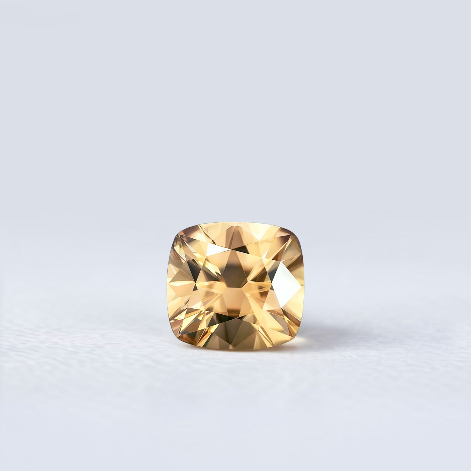 Zircon coussin rectangle facetté 3,23ct, brun-orangé prononcé, excellente qualité, origine Tanzanie