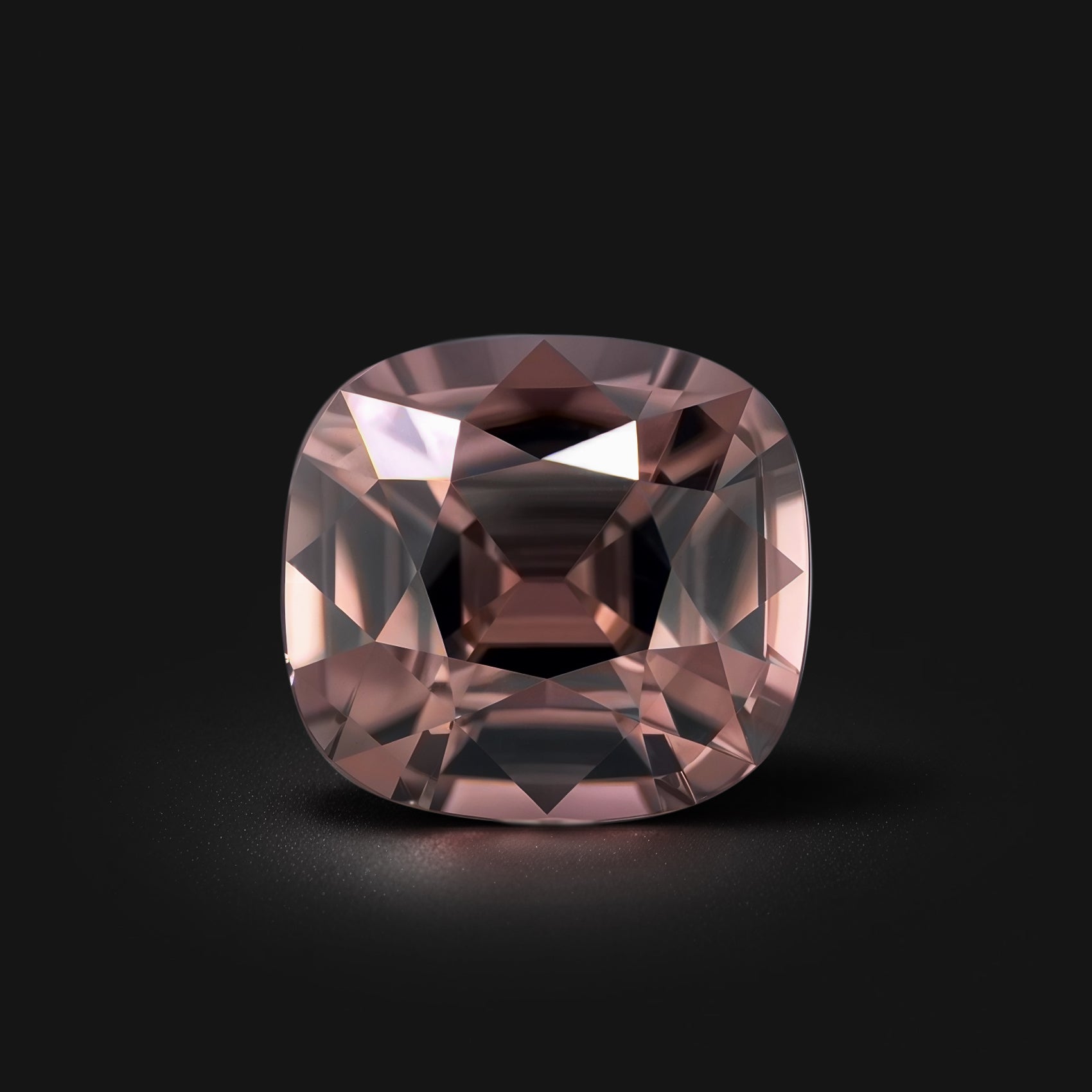 Zircon coussin rectangle facetté 5,74ct, brun soutenu, pureté sans inclusion à l’œil nu, origine Tanzanie