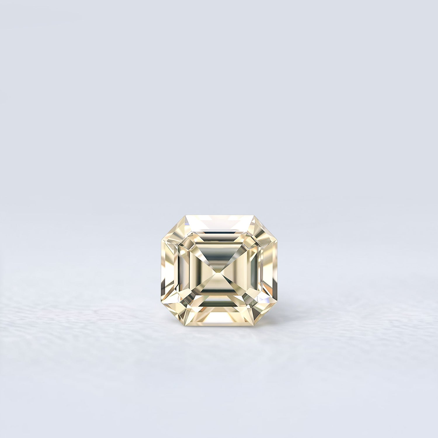 Zircon coussin carré facetté 1,88ct, teinte brun-jaune très légère, pureté sans inclusion à la loupe, Tanzanie