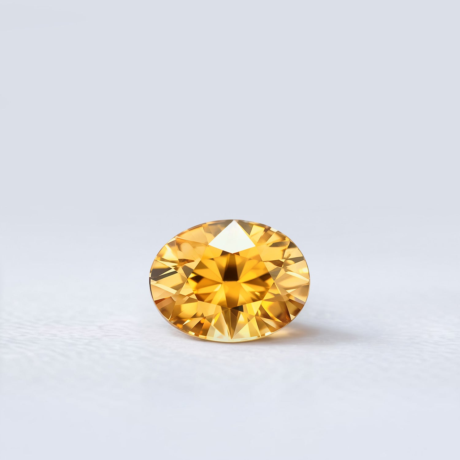 Zircon ovale facetté jaune orangé 4,45ct, pureté sans inclusion à l’œil nu, Tanzanie