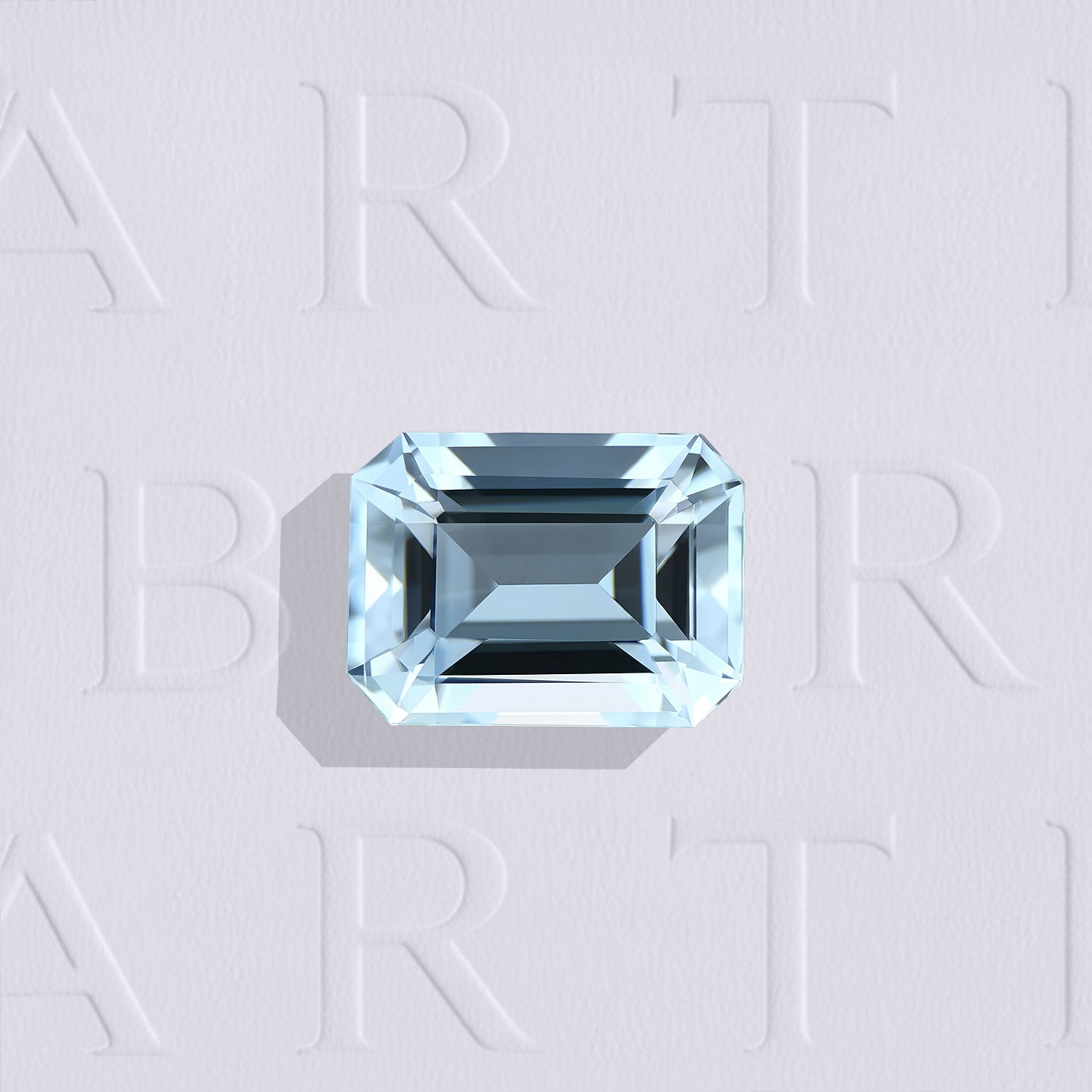 Aigue-marine naturelle rectangle à pans coupés facettée de 1.47 carat, de couleur cyan bleuté léger et sans inclusion visible à l'œil nu. Aucun traitement, provenance: Maagascar