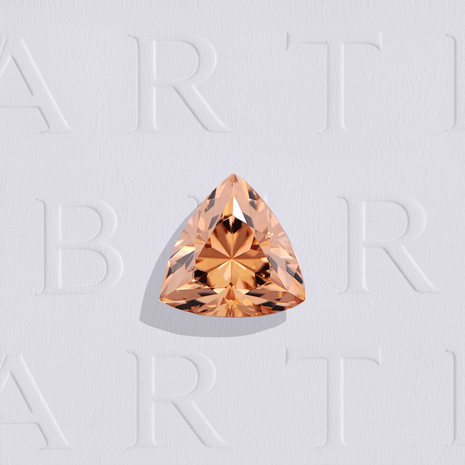 Grenat spessartite naturel trillion facetté de 1.18 carat, originaire de Tanzanie, de couleur orange-jaune prononcée, sans inclusion visible à la loupe 10x et non traité.