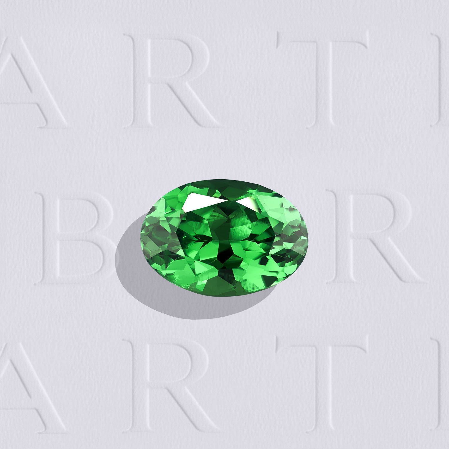 Grenat Tsavorite naturel ovale facetté de 1.04 carat, de couleur vert intense et légèrement inclus. Non Traité