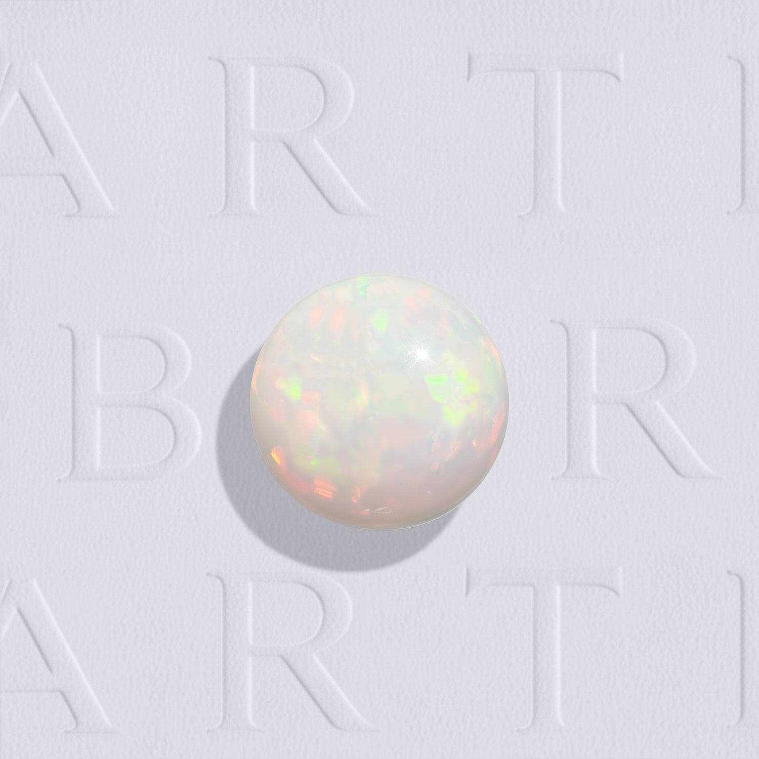 Opale Welo Blanche taille cabochon, forme rond, 1.96ct, aucun traitement, Ethiopie