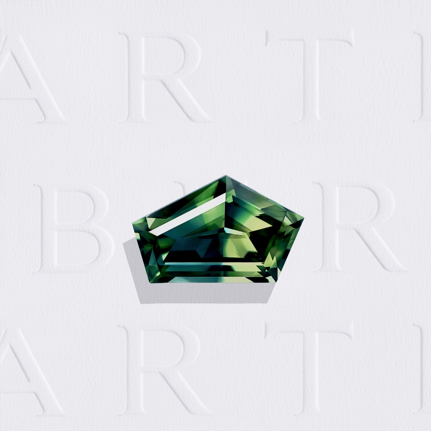 Saphir bicolore naturel abstrait facetté de 1.61 carat, originaire d'Australie, aux couleurs bleu-vert et jaune, très légèrement inclus et non traité.