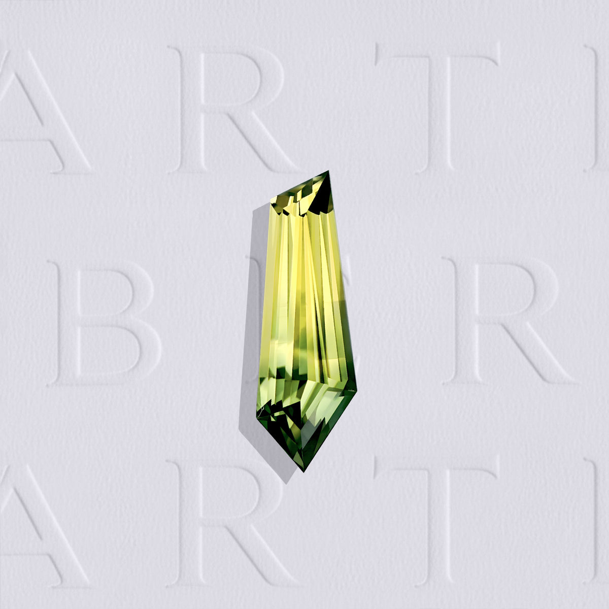 Saphir bicolore naturel abstrait facetté de 1.50 carat, originaire d’Australie, présentant des couleurs jaune et bleu-vert, très légèrement inclus et non traité.