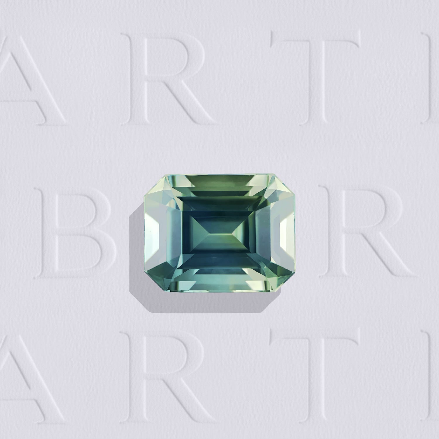 Saphir Teal naturel rectangle à pans coupés facetté de 1.05 carat, originaire de Madagascar, bleu-vert prononcé légèrement nuancé de jaune, sans inclusion visible à l'œil nu et non traité.