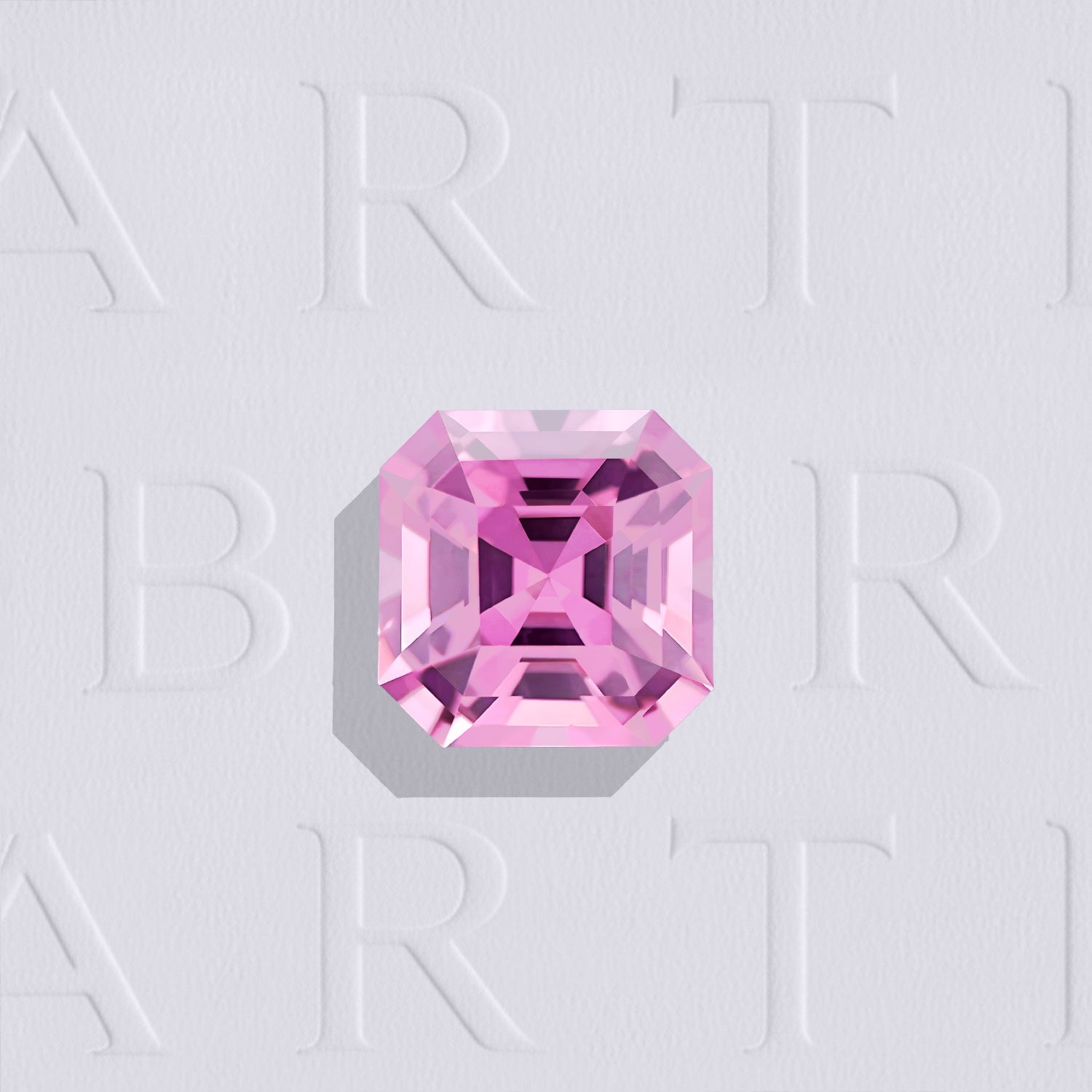 Spinelle rose naturel carré à pans coupés facetté de 1.25 carat, originaire de Mahenge en Tanzanie, de couleur rose soutenu, sans inclusion visible à l'œil nu. Aucun traitement.
