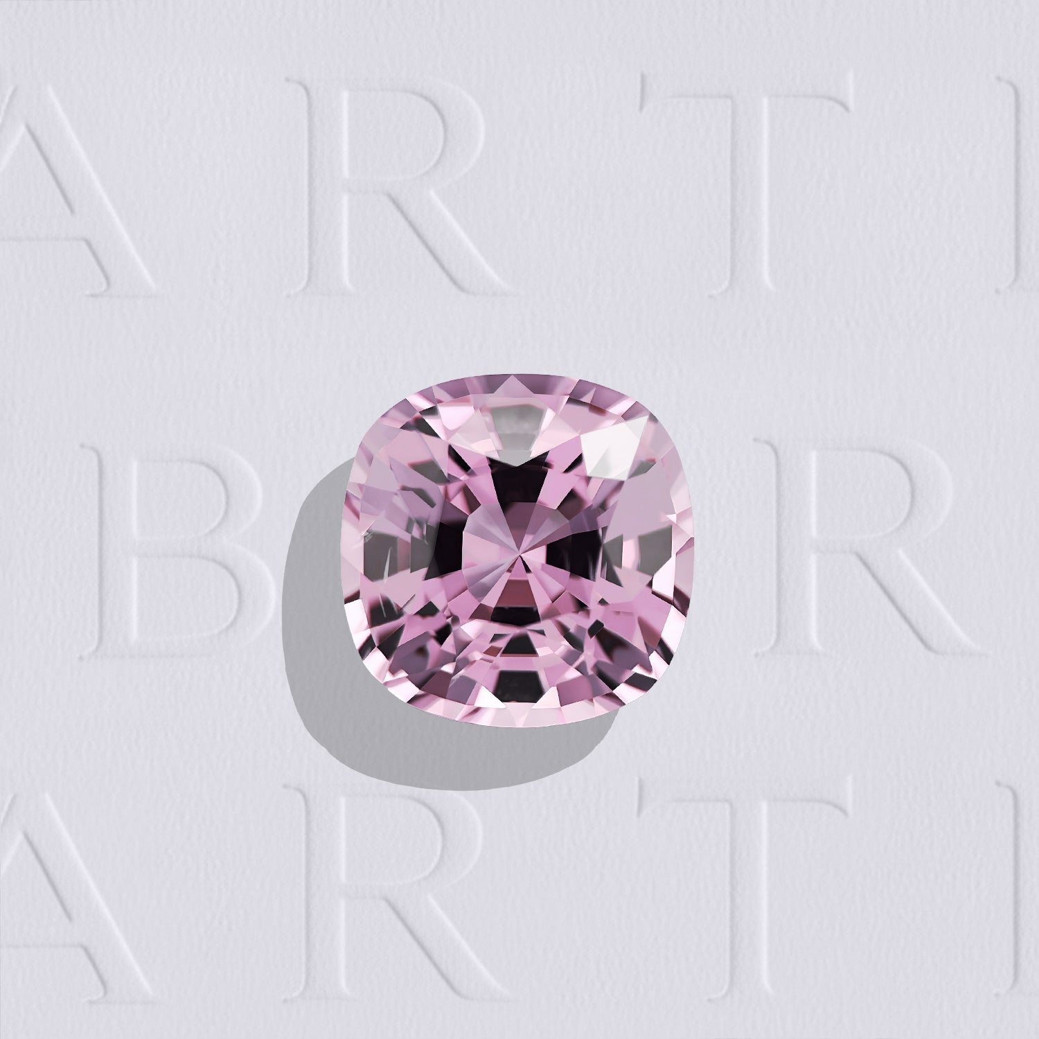 Spinelle rose naturel coussin carré facetté de 2.17 carats, originaire de Mogok au Myanmar, de couleur rose-violet prononcé, sans inclusion visible à l'œil nu et non traité.