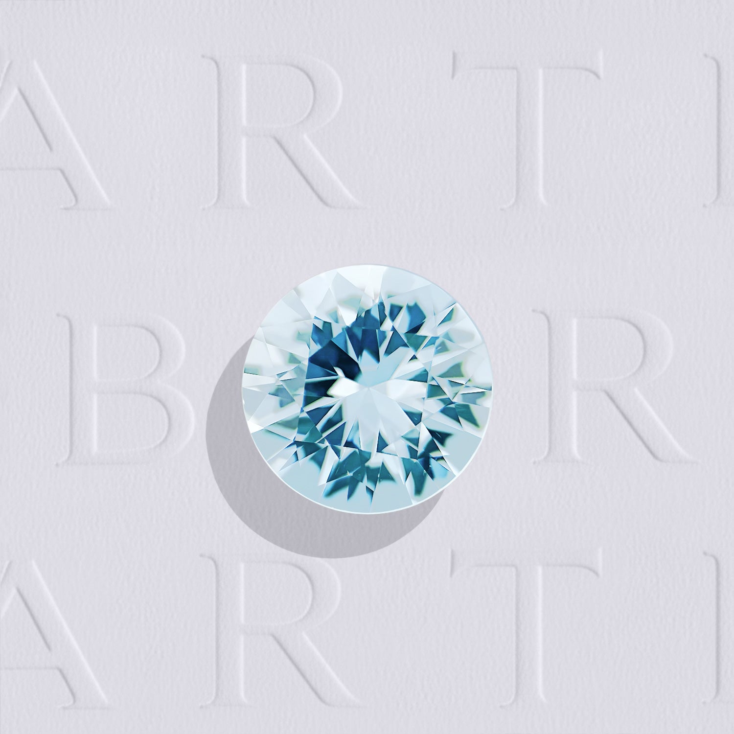 Topaze bleue naturelle Sky Blue ronde facettée de 1.81 carat, originaire du Brésil, de couleur cyan-bleuté très léger, sans inclusion visible à l’œil nu et irradiée.