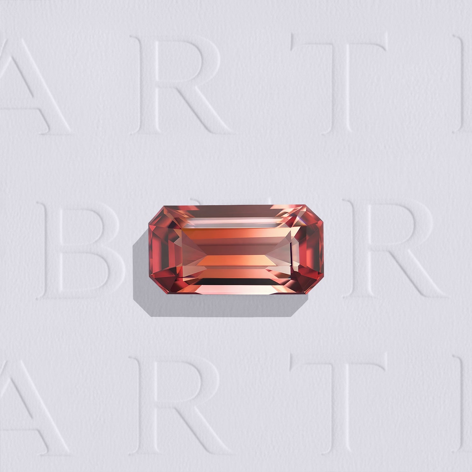Tourmaline bicolore naturelle rectangle à pans coupés facettée de 1.50 carat, originaire du Congo, aux couleurs bicolores prononcées et très légèrement incluse.