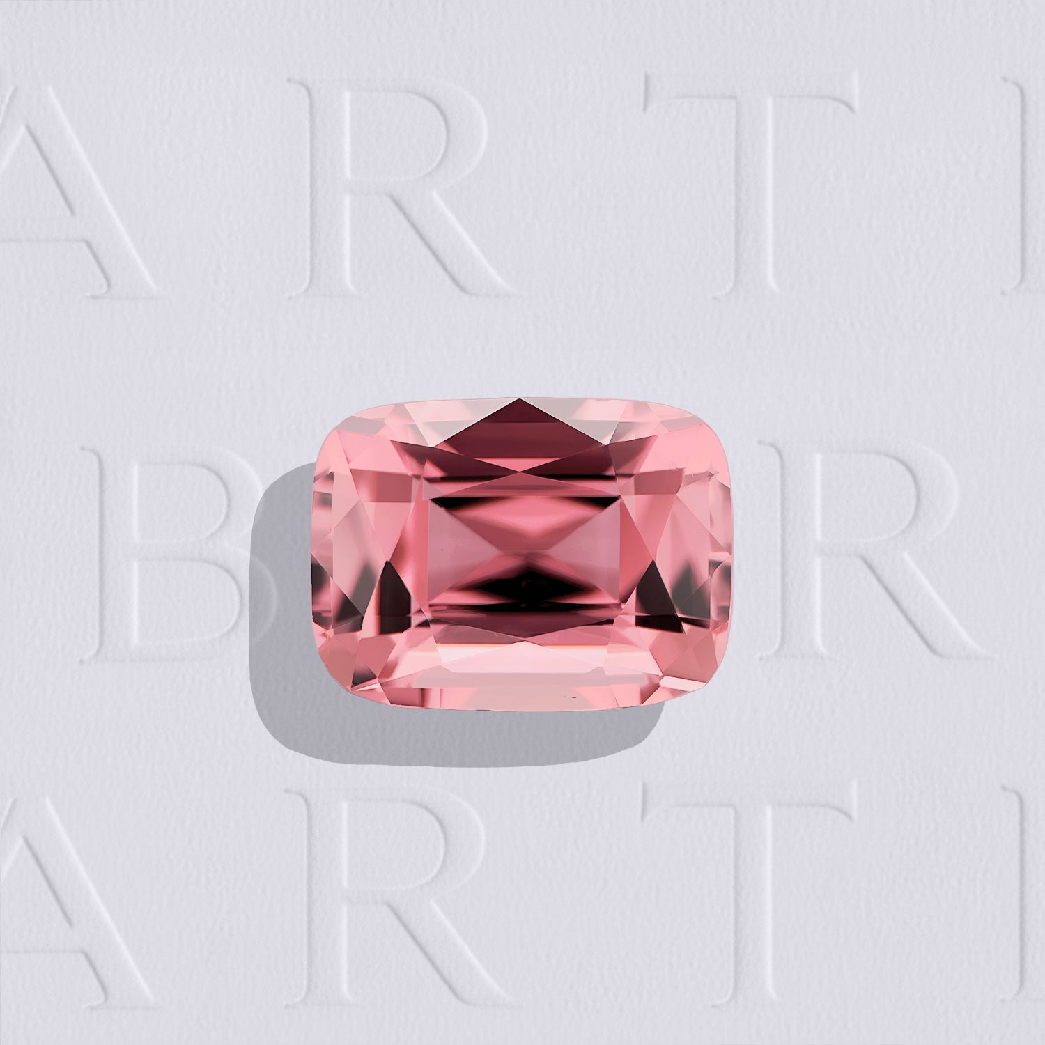 Tourmaline rose naturelle coussin rectangle facettée de 2.16 carats, originaire de la République démocratique du Congo, de couleur rose soutenu et sans inclusion visible à l'œil nu. Aucun traitement.