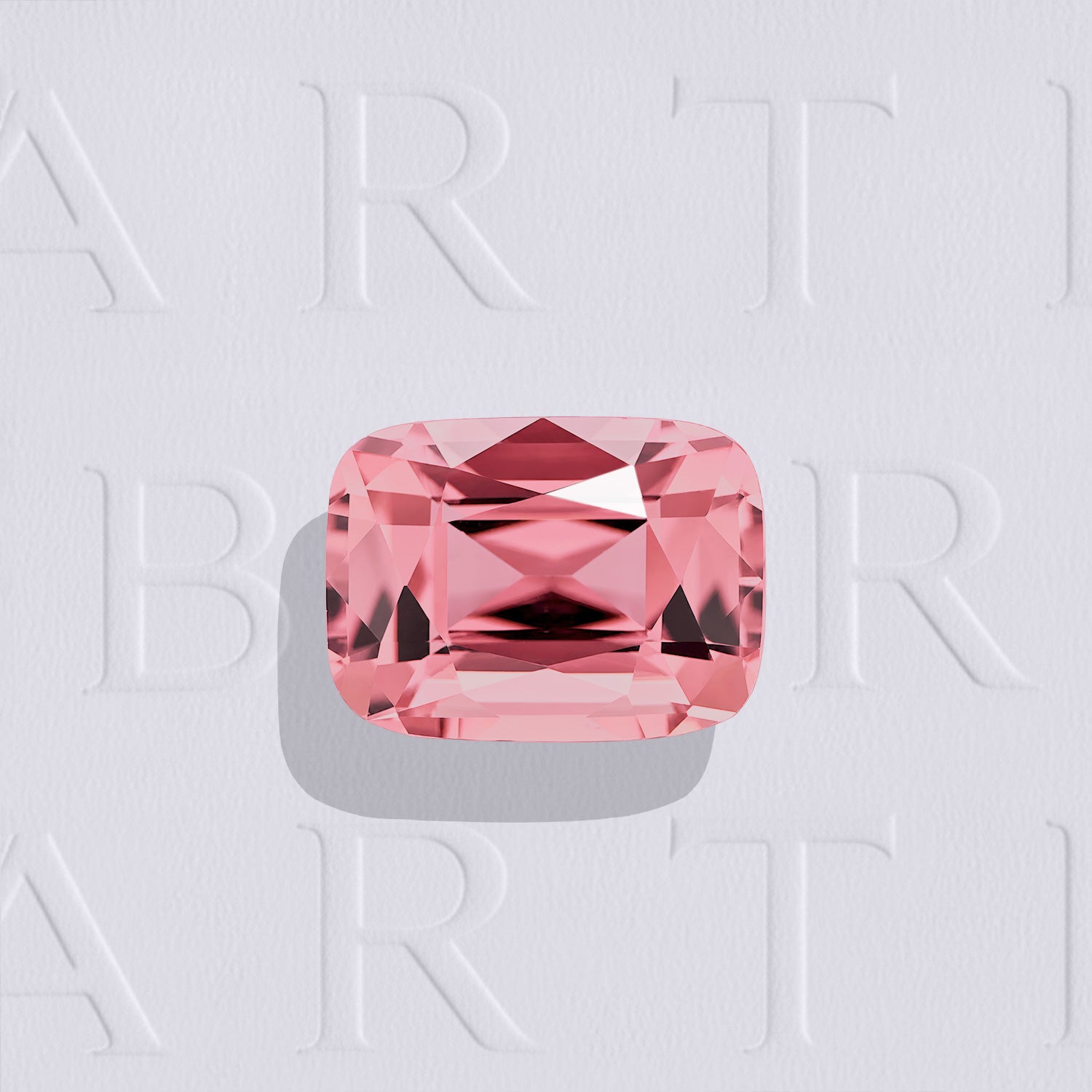 Tourmaline rose naturelle coussin rectangle facettée de 2.16 carats, originaire de la République démocratique du Congo, de couleur rose soutenu et sans inclusion visible à l'œil nu. Aucun traitement.