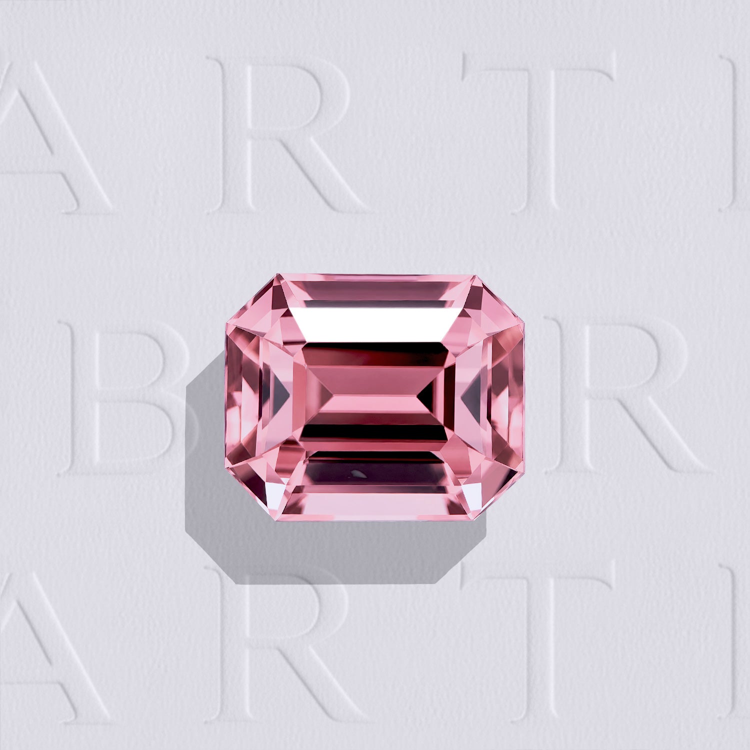 Tourmaline rose naturelle rectangle à pans coupés facettée de 4.15 carats, originaire de la République démocratique du Congo, de couleur rose soutenu et légèrement incluse.
