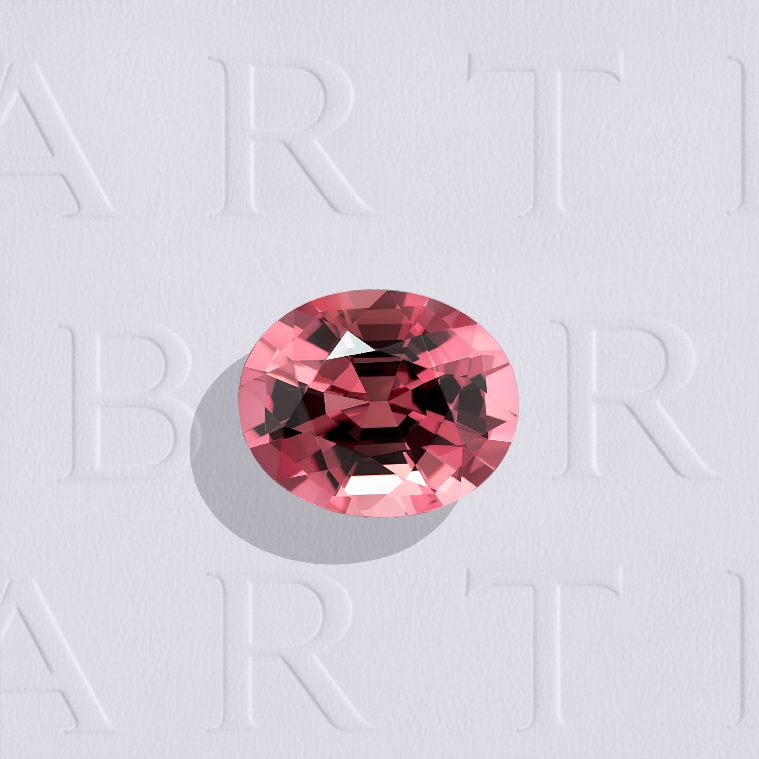 Tourmaline rose naturelle ovale facettée de 2.32 carats, de couleur rose soutenu, originaire du Congo et légèrement incluse.