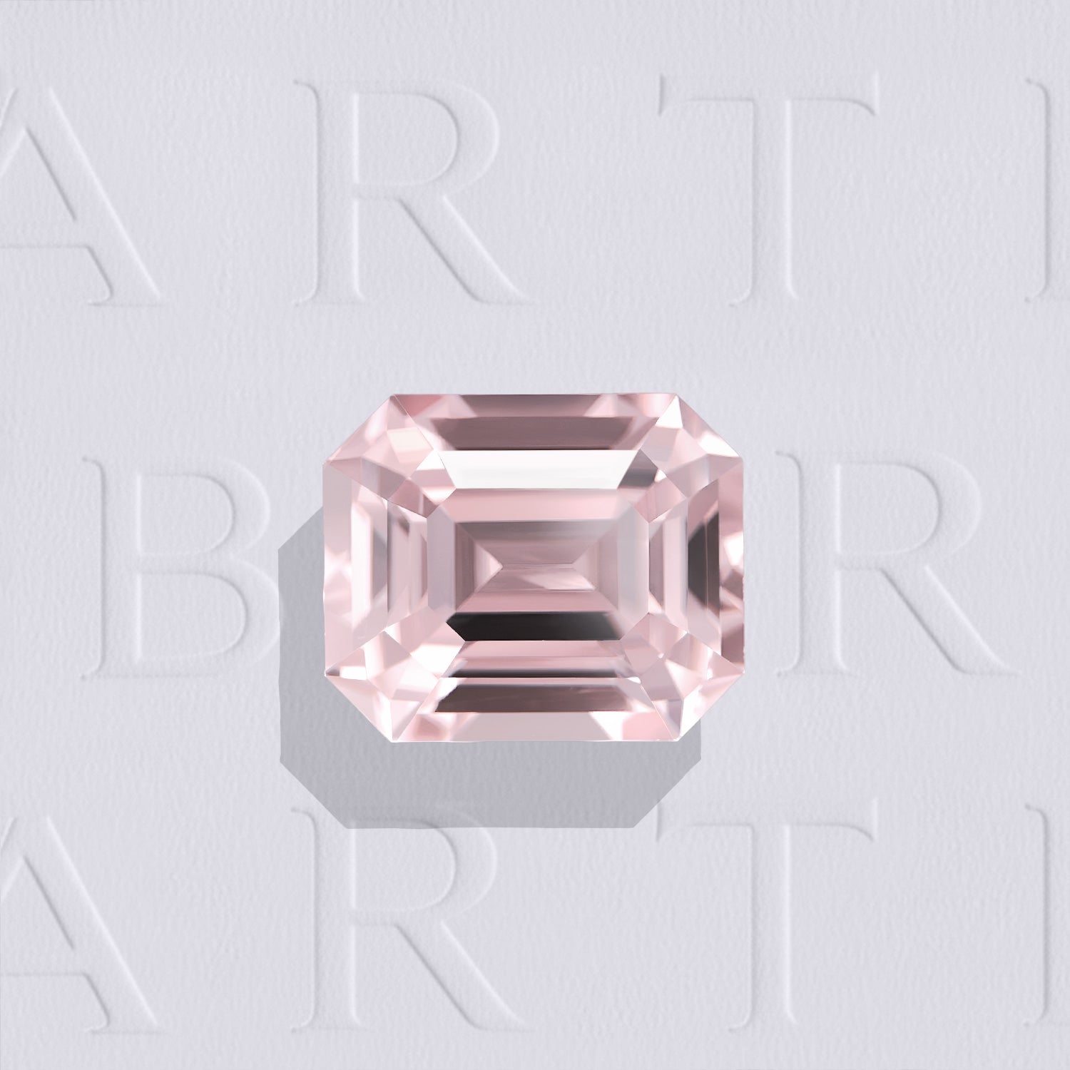 Tourmaline rose naturelle rectangle à pans coupés facettée de 3.53 carats, originaire de la République démocratique du Congo, de couleur rose léger et sans inclusion visible à l'œil nu. Aucun traitement.