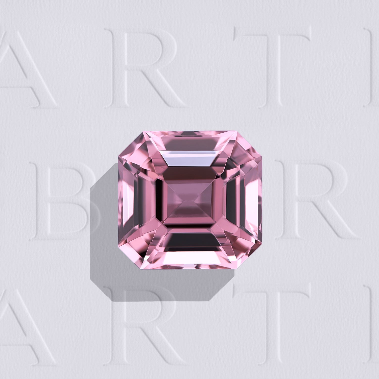 Tourmaline rose naturelle rectangle à pans coupés facettée de 3.55 carats, de couleur rose prononcé, originaire de la République démocratique du Congo et sans inclusion visible à l'œil nu.