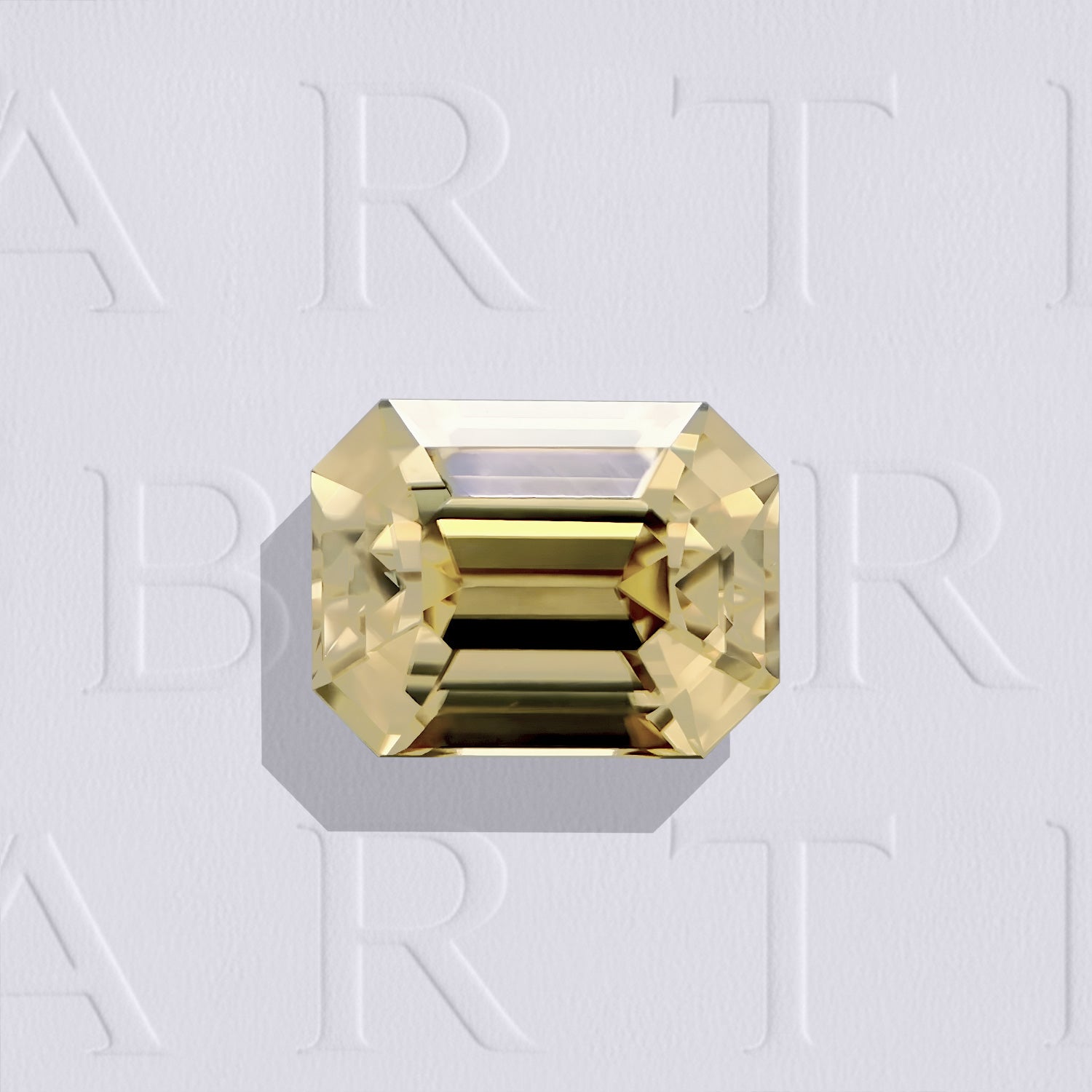 Zircon jaune-brun rectangle à pans coupés facetté 3,53ct, teinte prononcée, aucun traitement, pureté très légèrement incluse, origine Sri Lanka