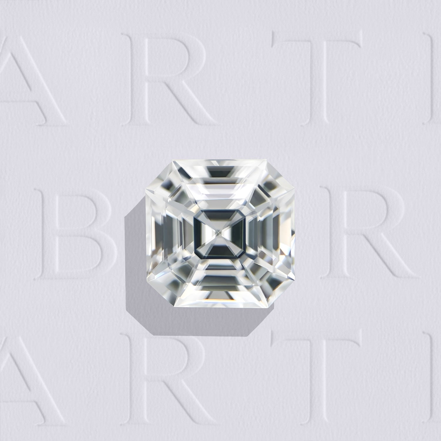 Zircon blanc naturel carré à pans coupés facetté de 2.61 carats, originaire de Tanzanie, incolore, sans inclusion visible à l'œil nu. 