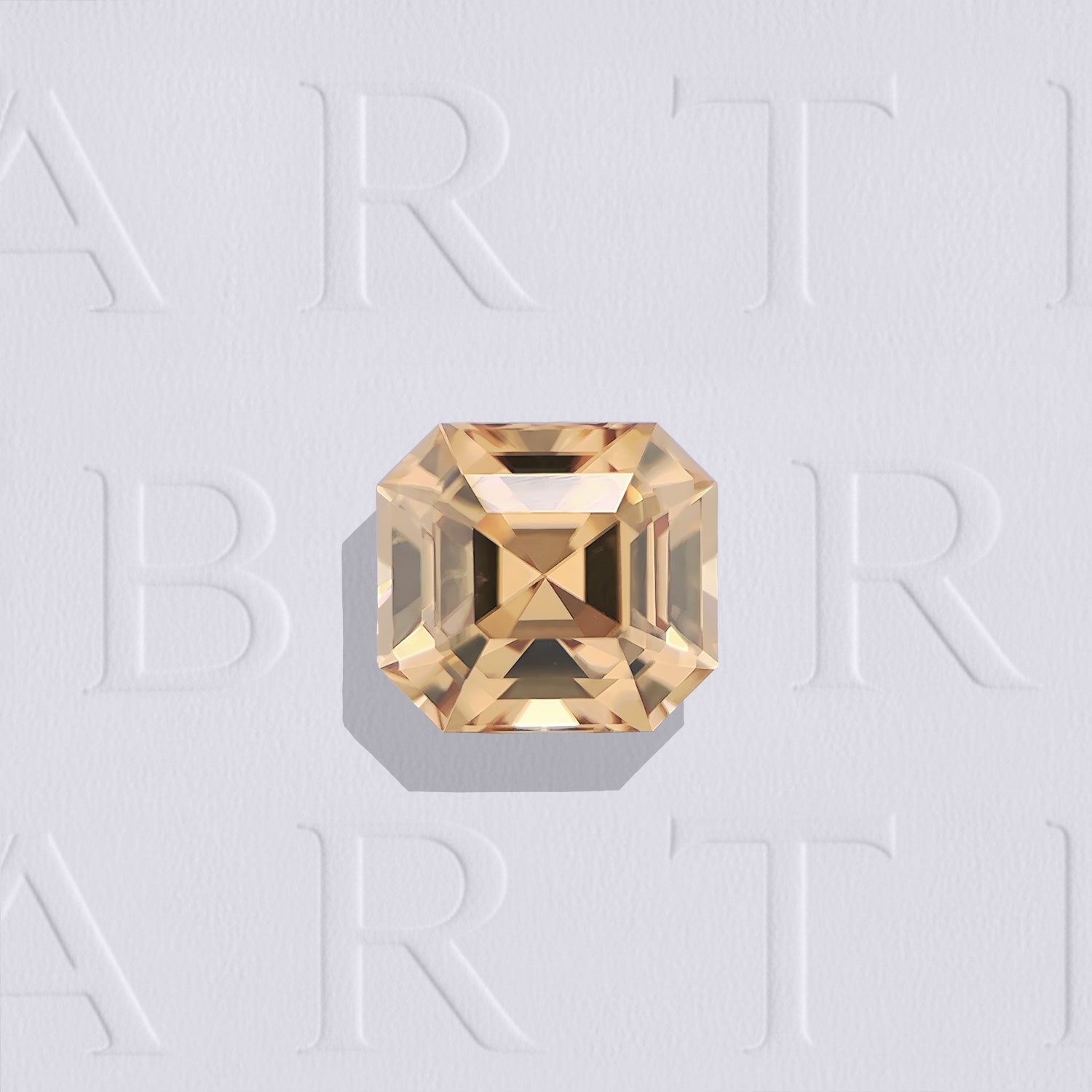 Zircon Pêche naturel rectangle à pans coupés facetté de 1.65 carat, originaire de Tanzanie, de couleur brun orangé prononcée, très légèrement inclus et non traité.
