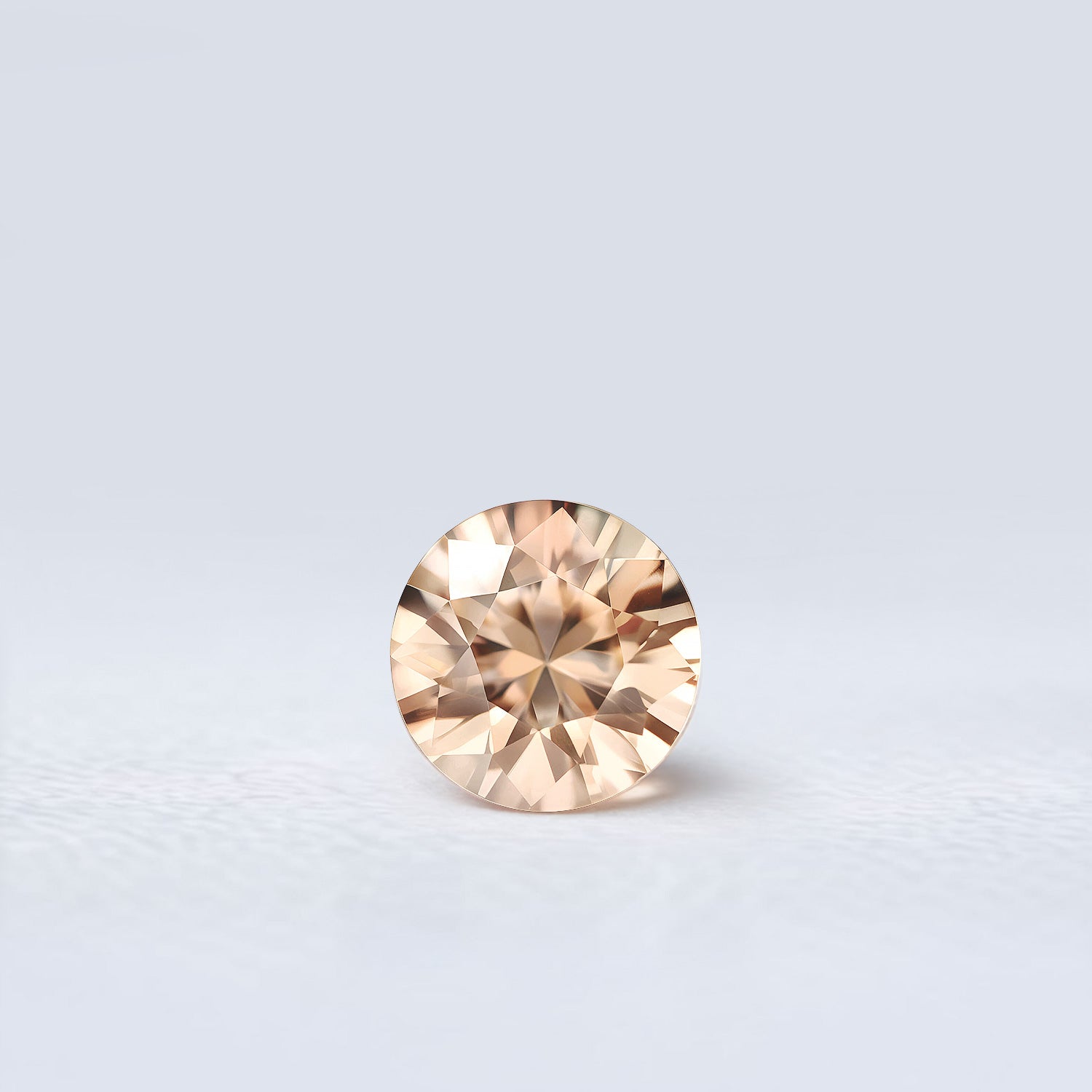Zircon rond facetté 3,76ct, brun-jaune prononcé, pureté sans inclusion à l’œil nu, origine Tanzanie