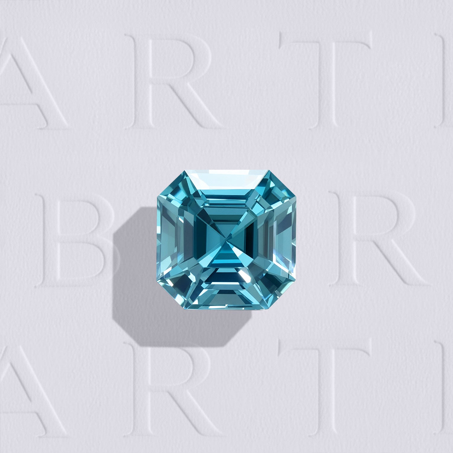 Zircon bleu naturel carré à pans coupés de 1.43 carat facetté, couleur turquoise soutenue, chauffe classique, origine Cambodge
