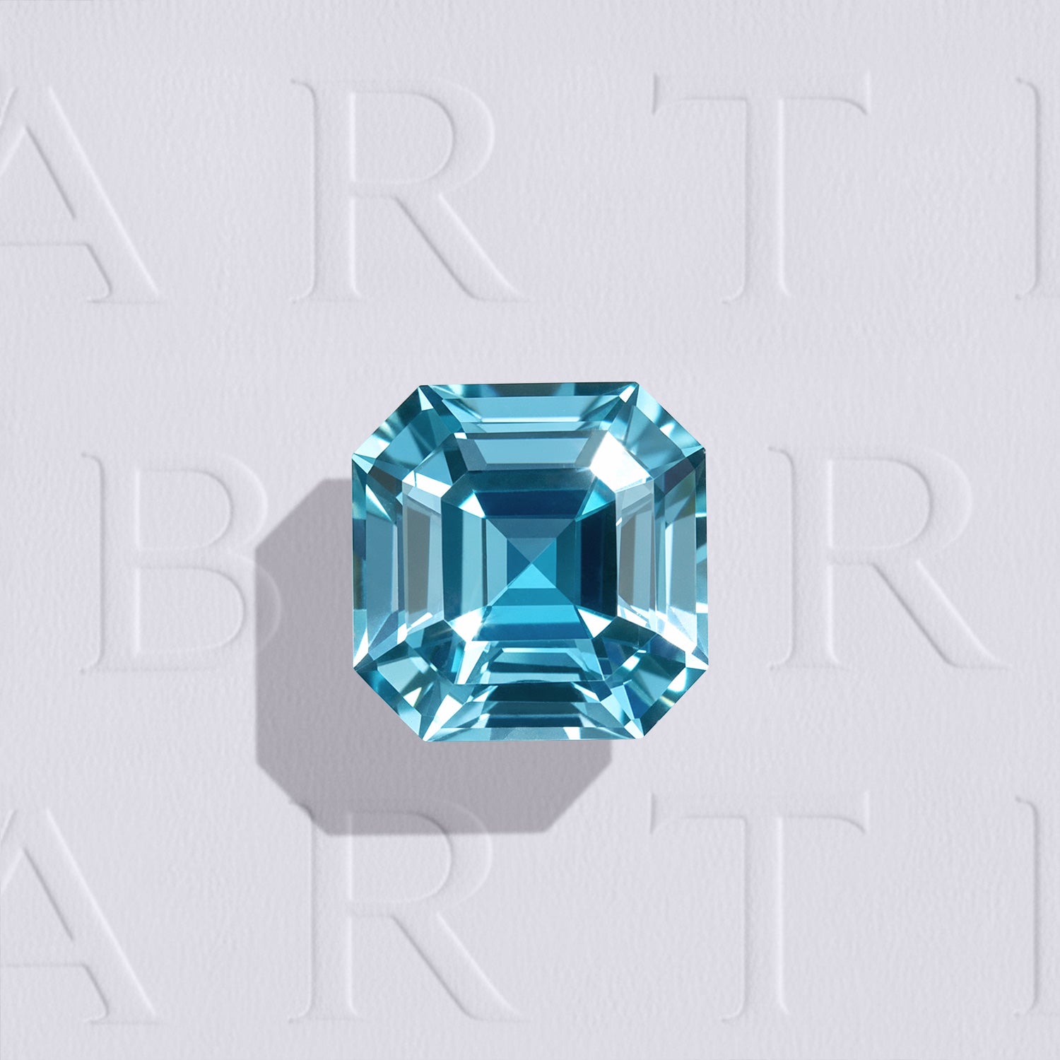 Zircon bleu naturel carré à pans coupés de 1.49 carat facetté, couleur turquoise soutenue, très légèrement inclus, chauffé, origine Cambodge