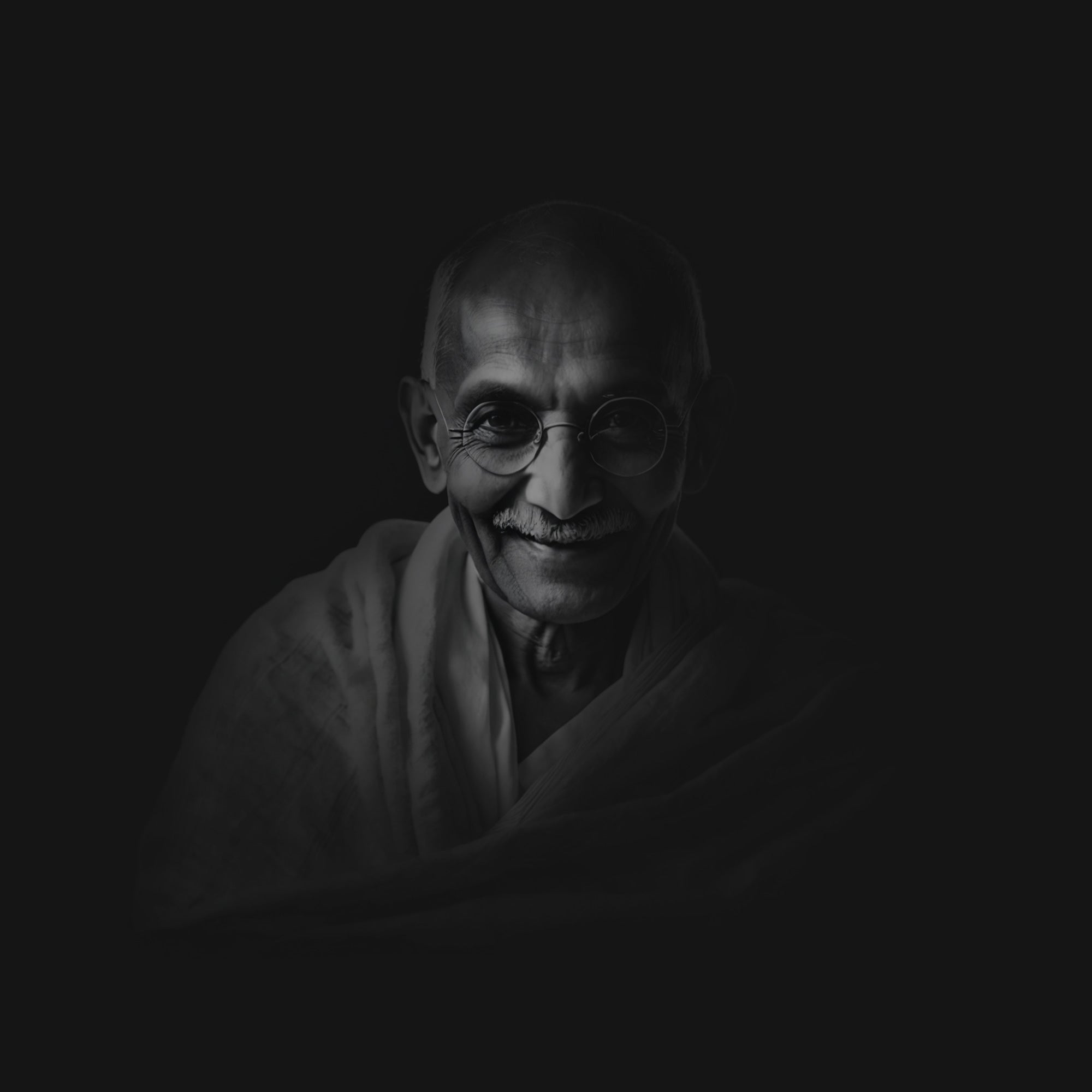 Citation de Gandhi accompagnée de son portrait, illustrant les valeurs éthiques de Maison Artbery.
